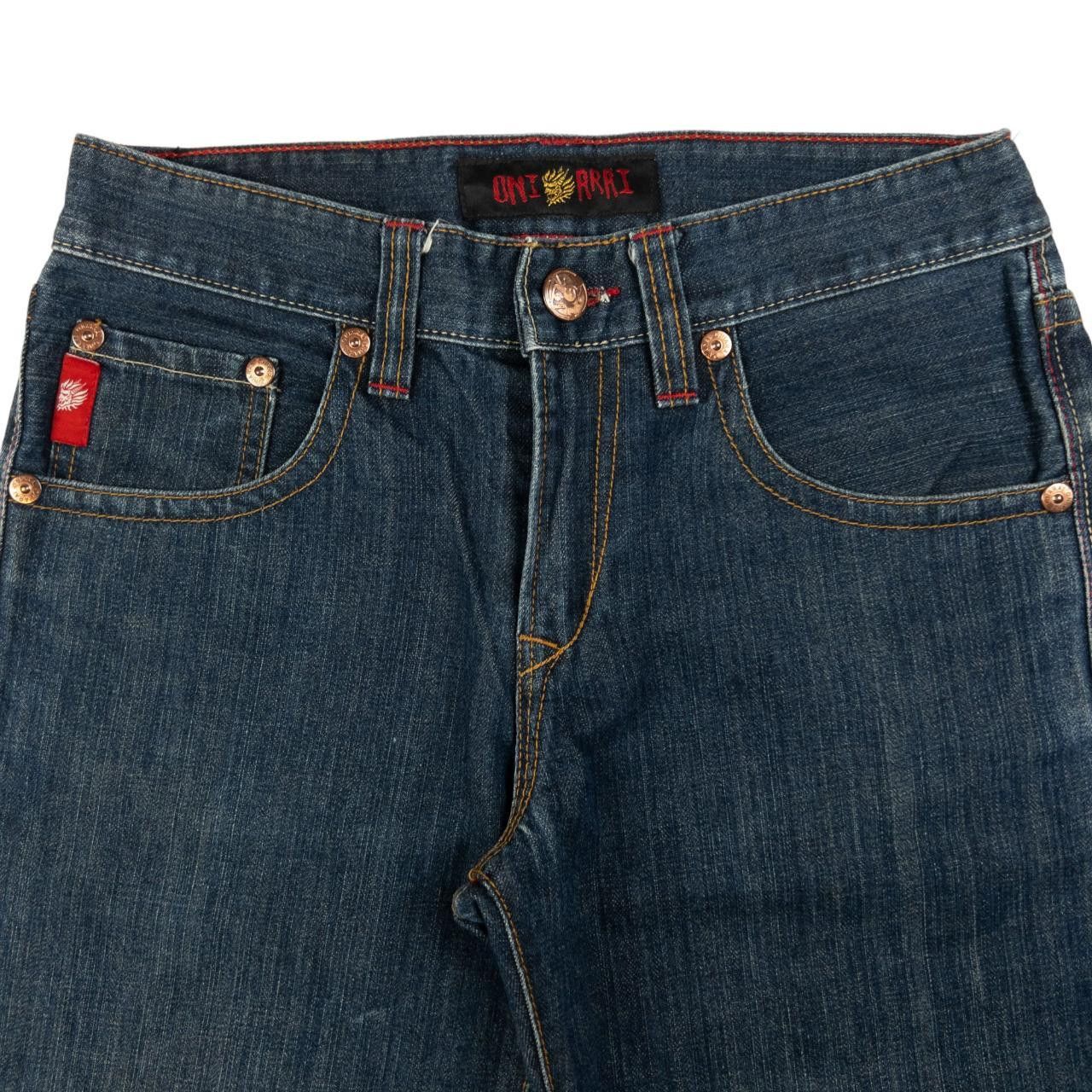 Other Vintage Oniarai Devil Embroidered Japanese Denim Jeans W29 Size US 29 - 4 Thumbnail