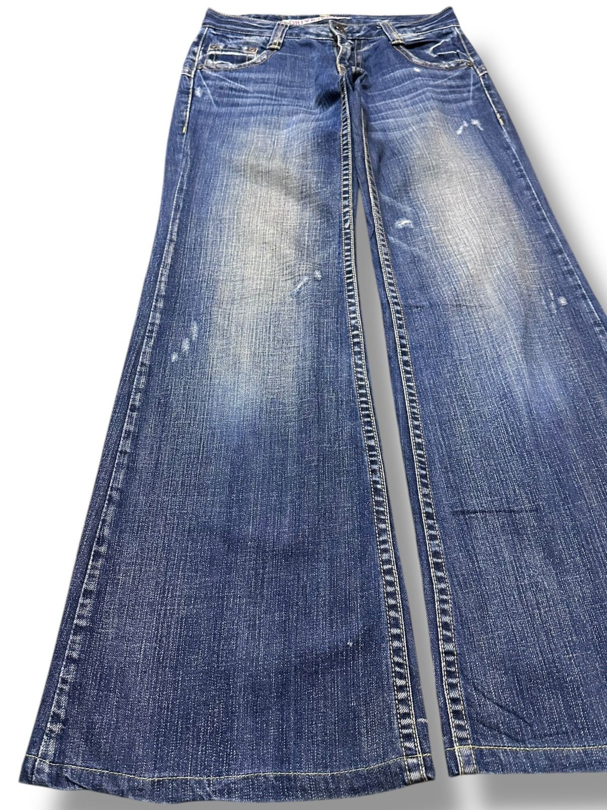 POST ARCHIVE FACTION (PAF) Vintage Drive Jeans Baggy Wide Leg Faded Denim Size US 29 - 3 Thumbnail