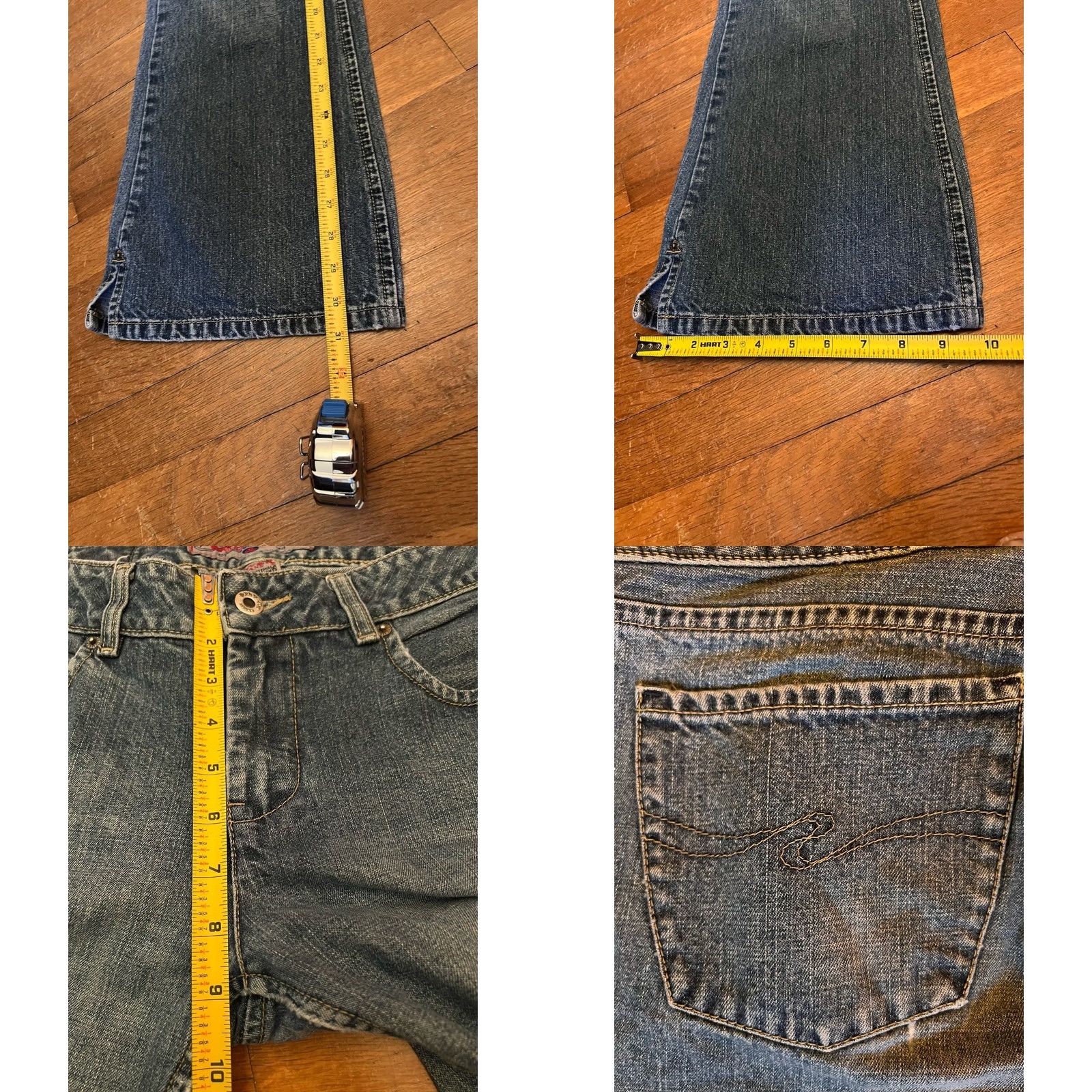 Denime VINTAGE Western Glove Works Jeans Womens 30x32 Blue Flare Med Wash Denim Jeans Flared Womens 30x32 Blue Denim Size 30" / US 8 / IT 44 - 8 Thumbnail