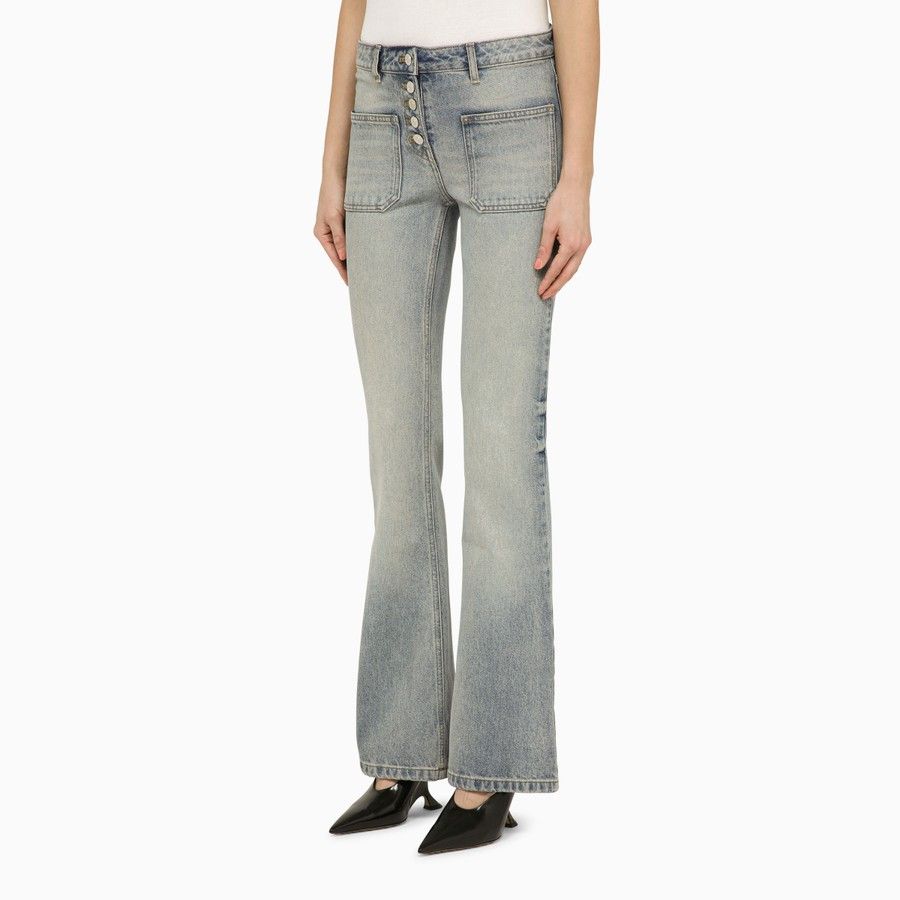 Courreges o1d2blof0824 Washed-Effect Denim Jean in Light Blue Size 27" / US 4 / IT 40 - 3 Thumbnail