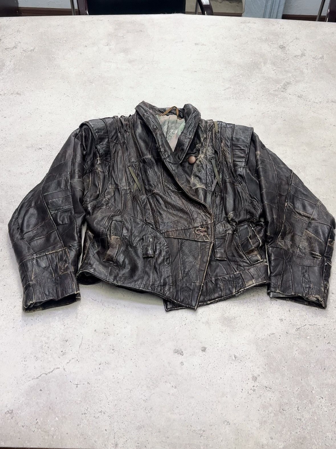 Junya Watanabe Vintage 90s Reworked Faded Leather Jacket Size US S / EU 44-46 / 1 - 6 Thumbnail