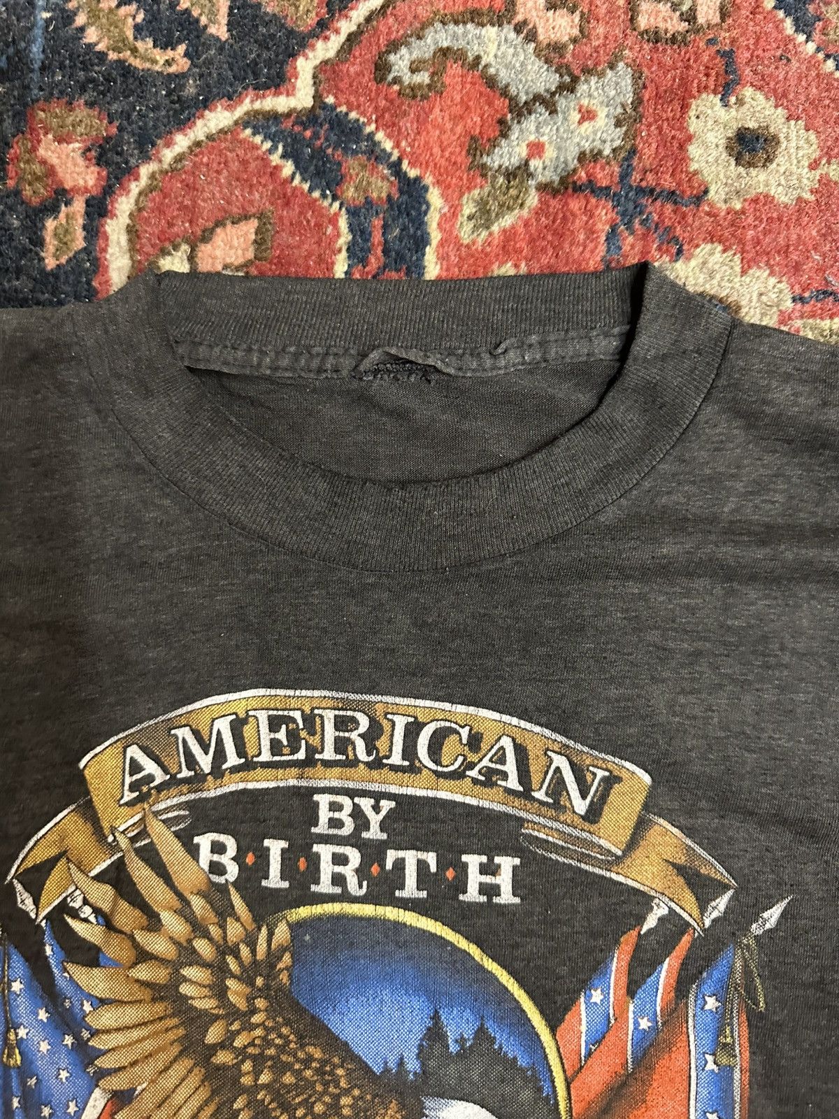 Harley Davidson Vintage 1987 Harley-Davidson "American by Birth"- 3D Emblem Size US M / EU 48-50 / 2 - 5 Thumbnail