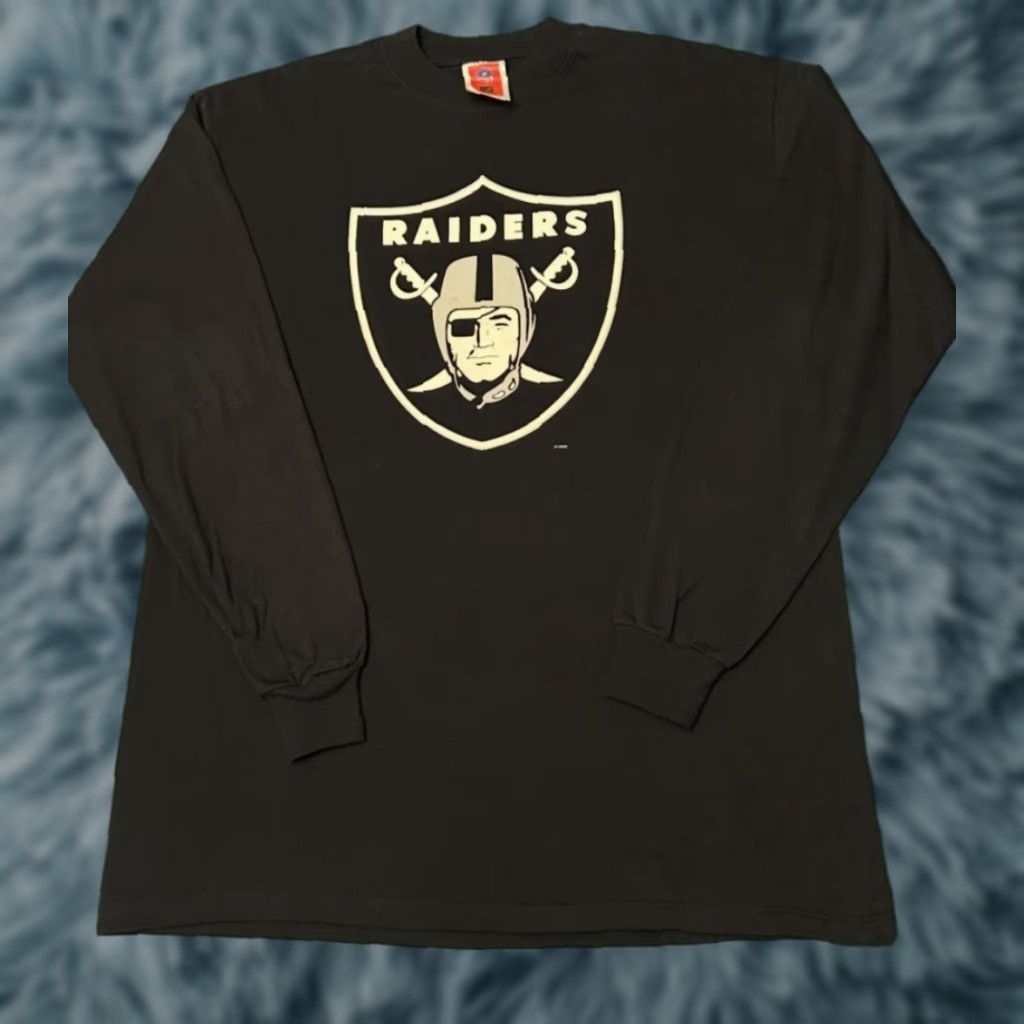 NFL VINTAGE 90s Los Angeles Raiders NFL Classic Logo Longsleeve Shirt NWA Mens M Size US M / EU 48-50 / 2 - 1 Thumbnail