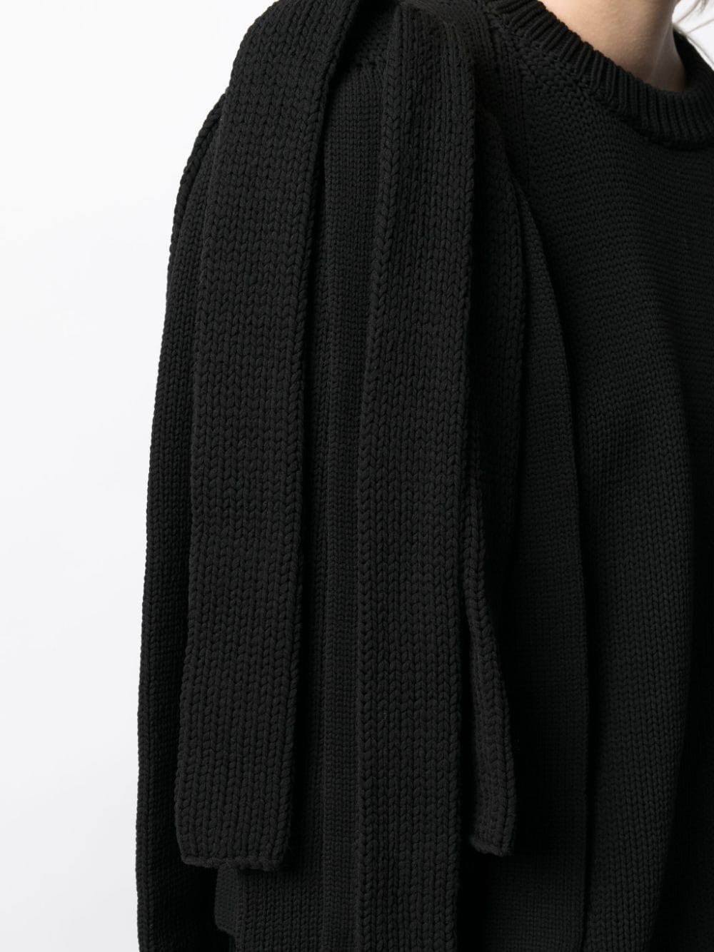 Comme des Garcons o1mle0824 Layered Sleeve Chunky Knit Jumper in Black Size M / US 6-8 / IT 42-44 - 5 Thumbnail