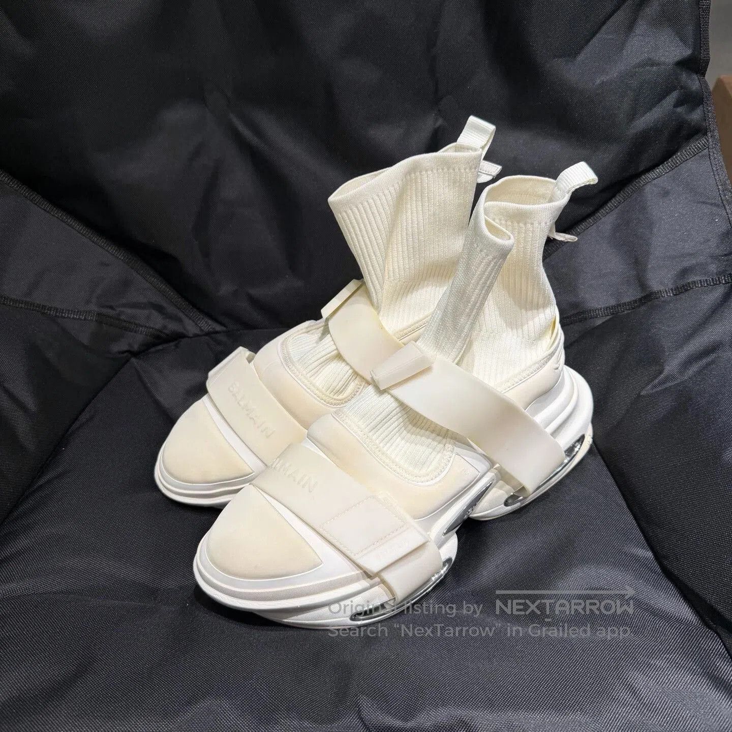 Balmain White Mid-Calf Casual Shoes.
