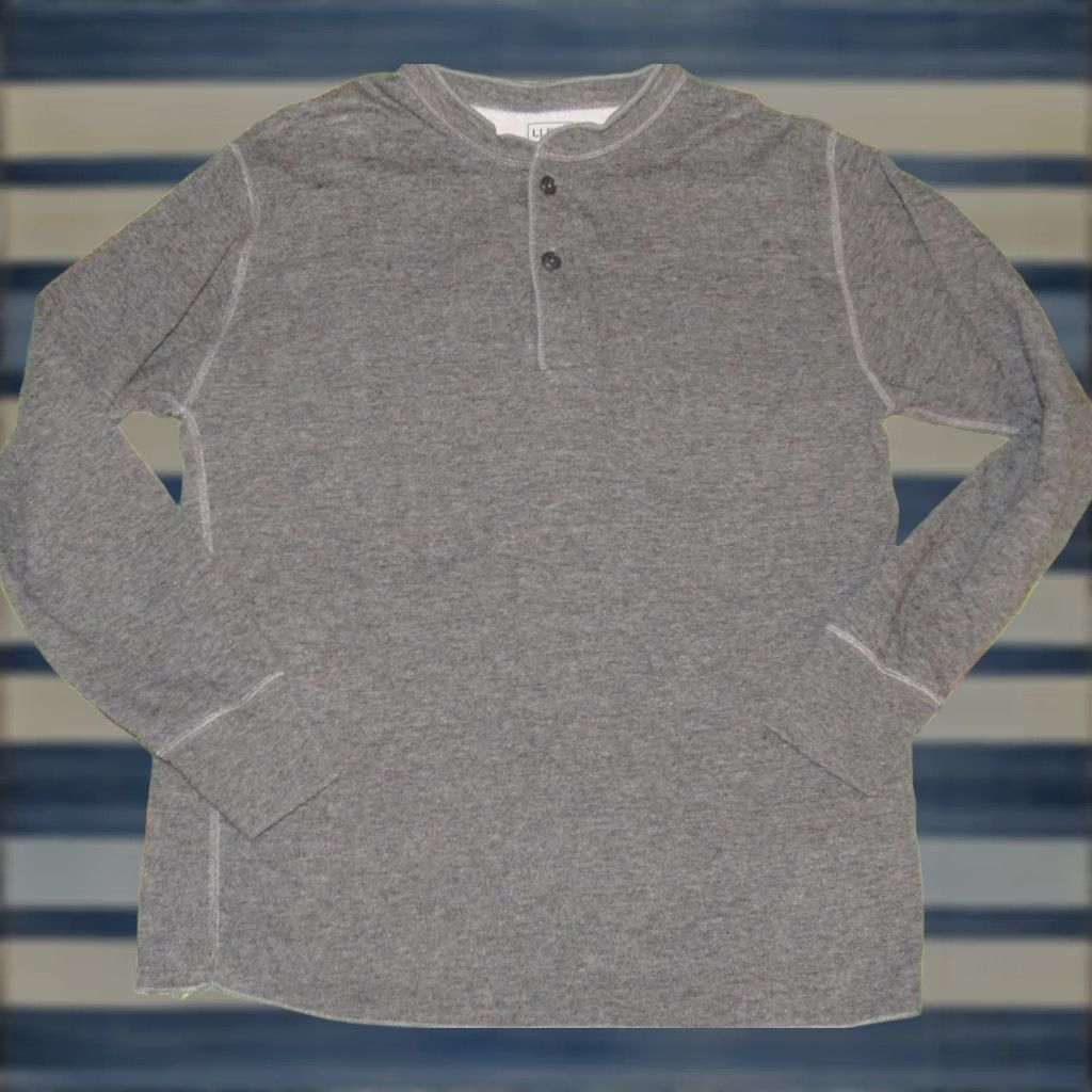 Vintage LL BEAN Grey Wool Blend Long Sleeve River Drivers Henley Shirt Large Size US L / EU 52-54 / 3 - 1 Thumbnail