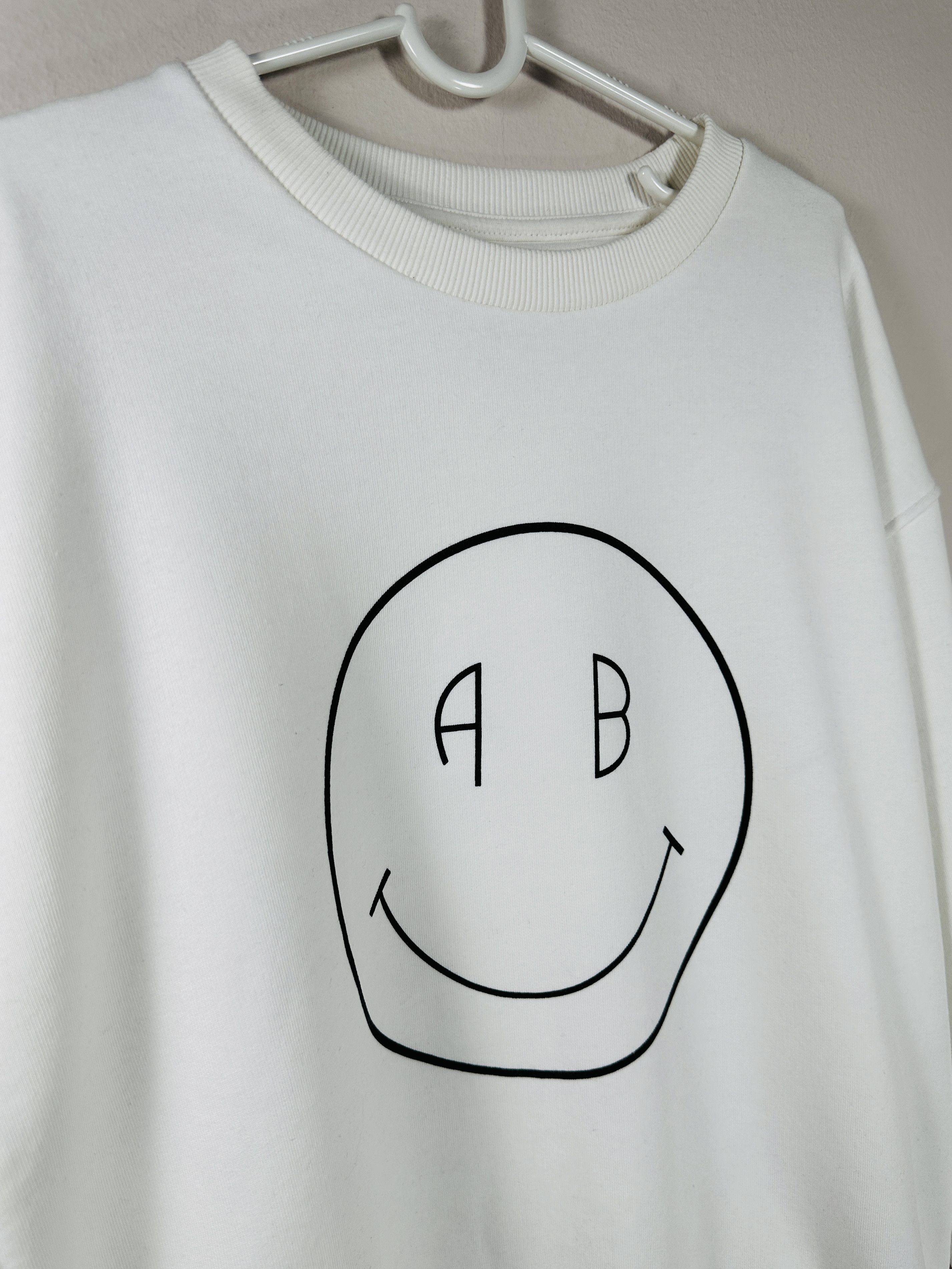 Anine Bing Cute Smile Logo White Sweatshirt Size L / US 10 / IT 46 - 2 Thumbnail