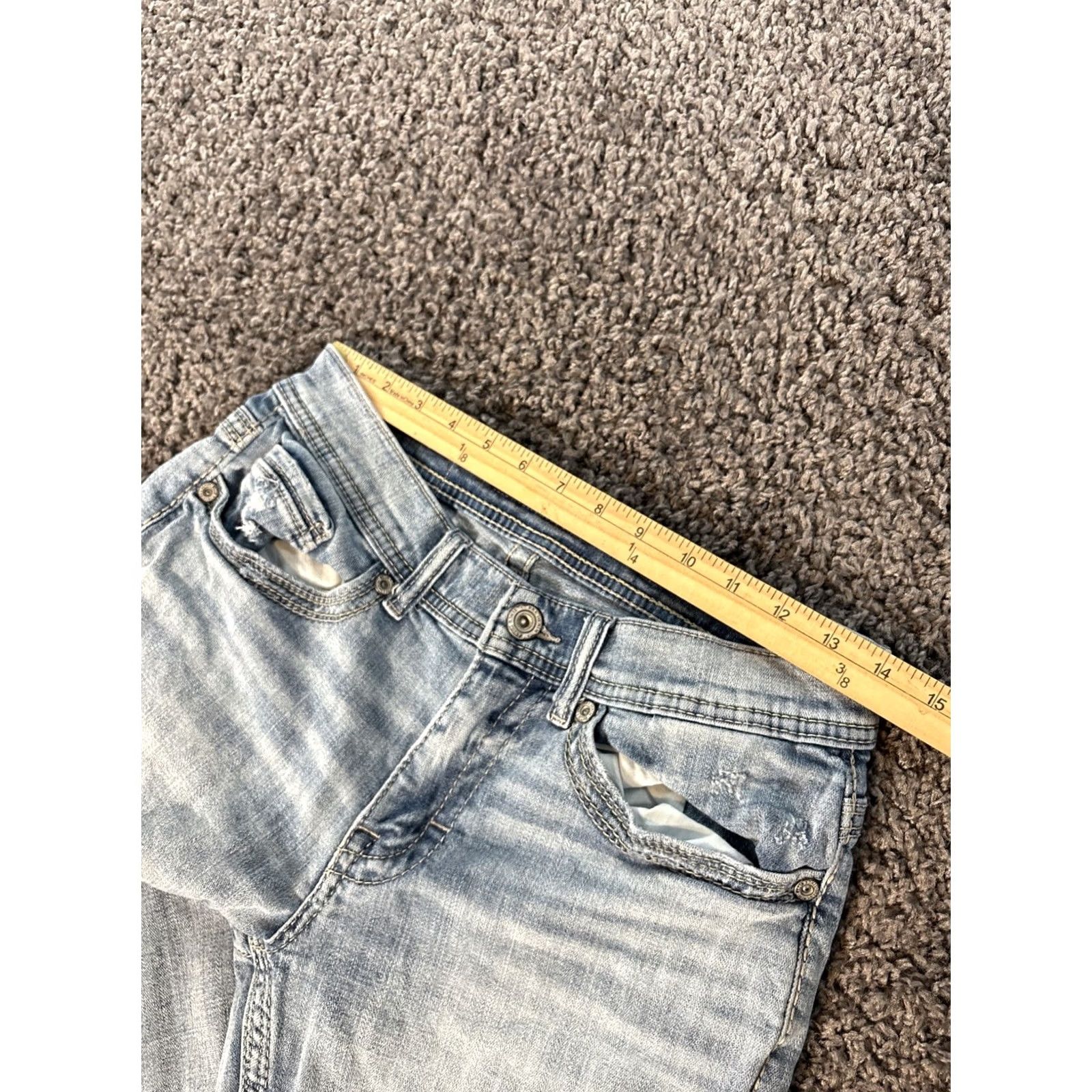 Vintage BKE Alec Jeans Slim Straight 28x31 Light Wash Blue Denim Stretch 5-Pocket Mens Size US 28 / EU 44 - 4 Thumbnail