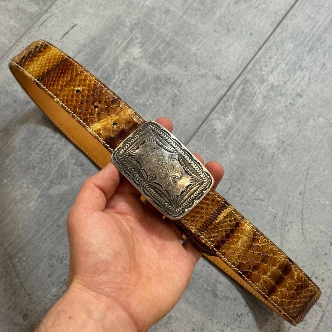 Genuine Leather Reptile’s House Genuine Python Leather Belt Size ONE SIZE - 1 Thumbnail