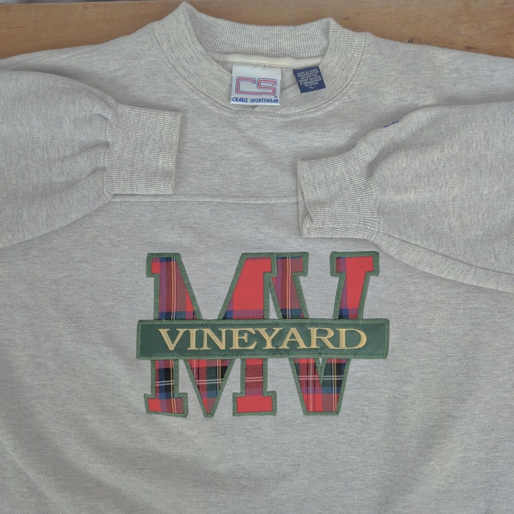Vintage Vintage Martha's Vineyard Plaid Logo Heather Grey Sweatshirt Size US L / EU 52-54 / 3 - 5 Thumbnail