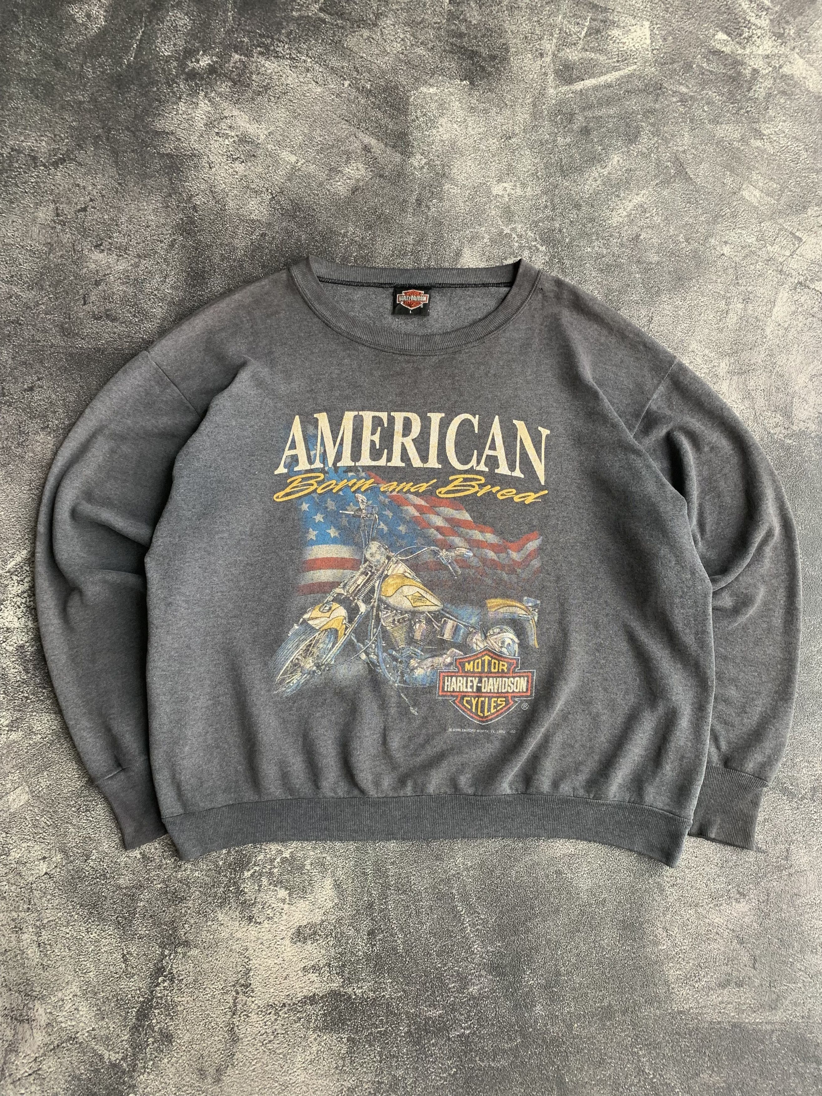 Harley Davidson 💎 Vintage Faded 3D Emblem 1992 Harley Davidson Sweatshirts Size US L / EU 52-54 / 3 - 2 Thumbnail