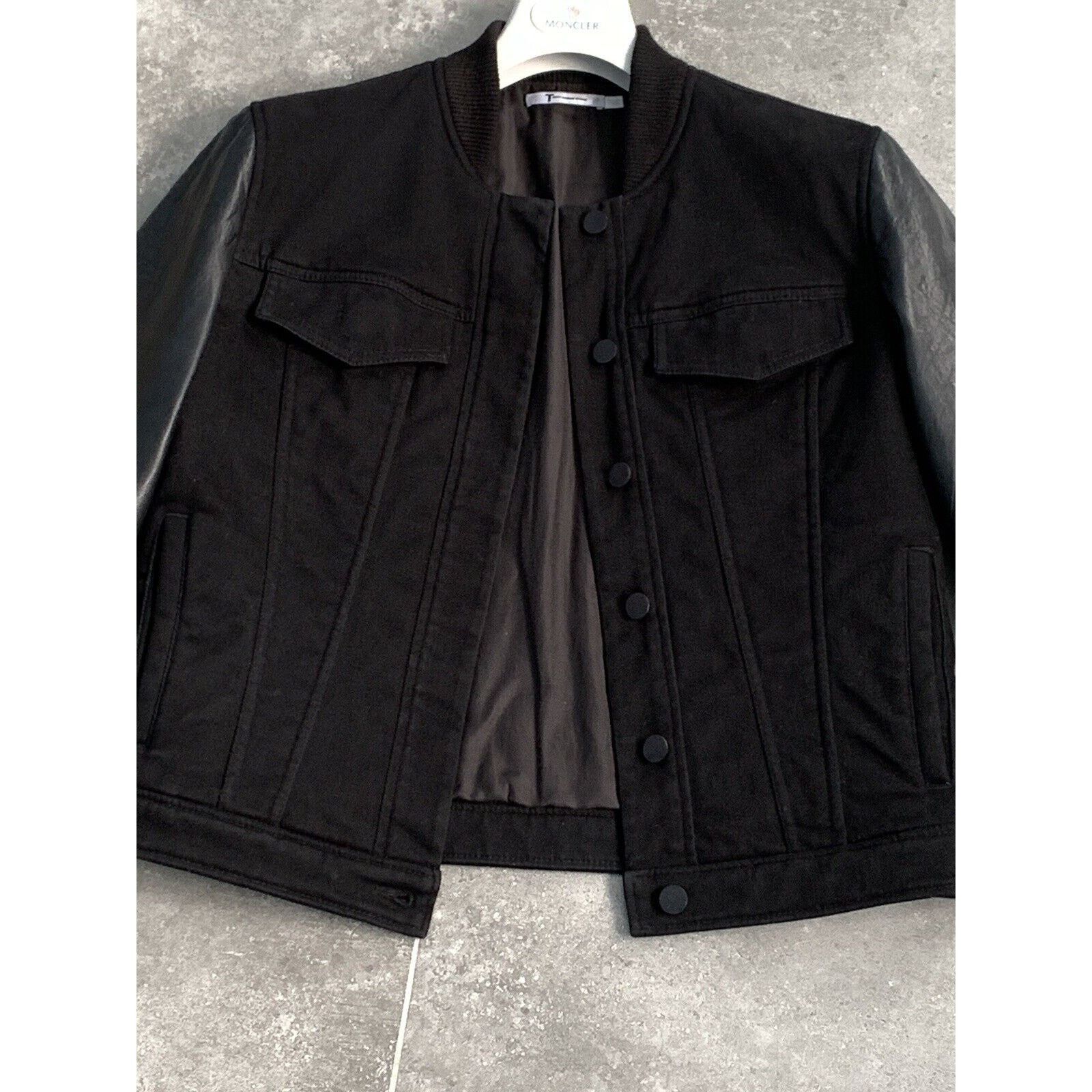 Designer × Japanese Brand × T by Alexander Wang Women ALEXANDER WANG LEATHER Insulated Bomber Jacket L UK 14 Size L / US 10 / IT 46 - 12 Thumbnail