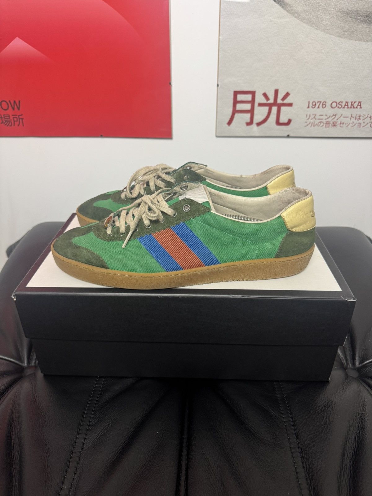 Gucci GUCCI G74 web canvas nylon designer sneakers low top luxury Size US 10 / EU 43 - 1 Thumbnail