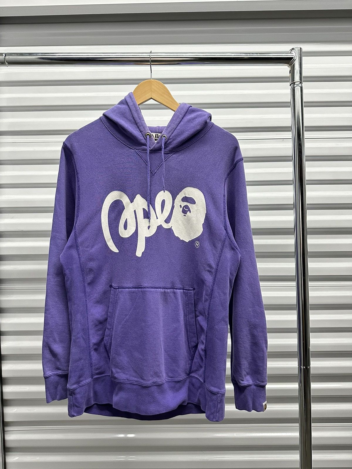 Pre-owned Bape X Vintage Bape Logo Hoodie In Purple