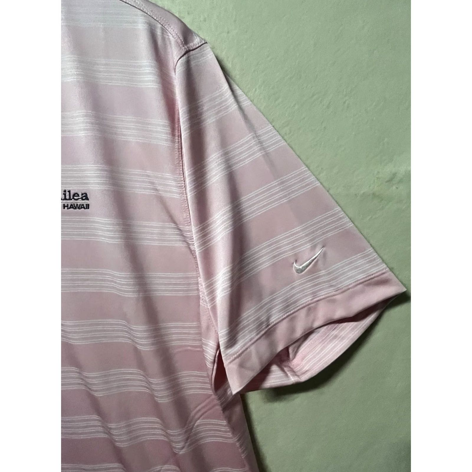 Nike Nike Golf Polo Shirt Mens Large Pink Striped Hawaii Logo Performance Dry Fit Size US L / EU 52-54 / 3 - 5 Thumbnail