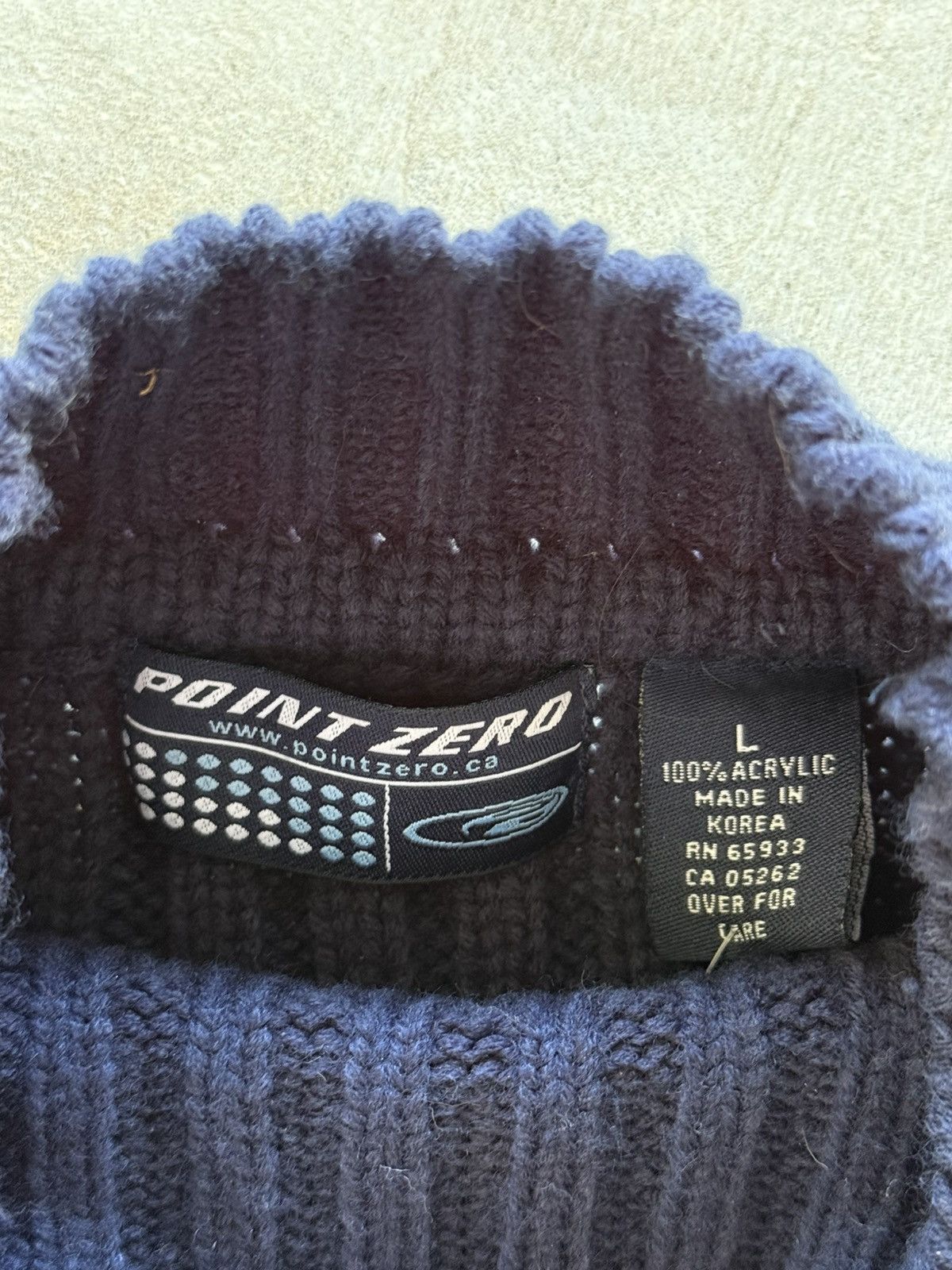 Point Zero Vintage 90s Point Zero Ribbed Turtleneck Sweater Deadstock Size US L / EU 52-54 / 3 - 5 Thumbnail