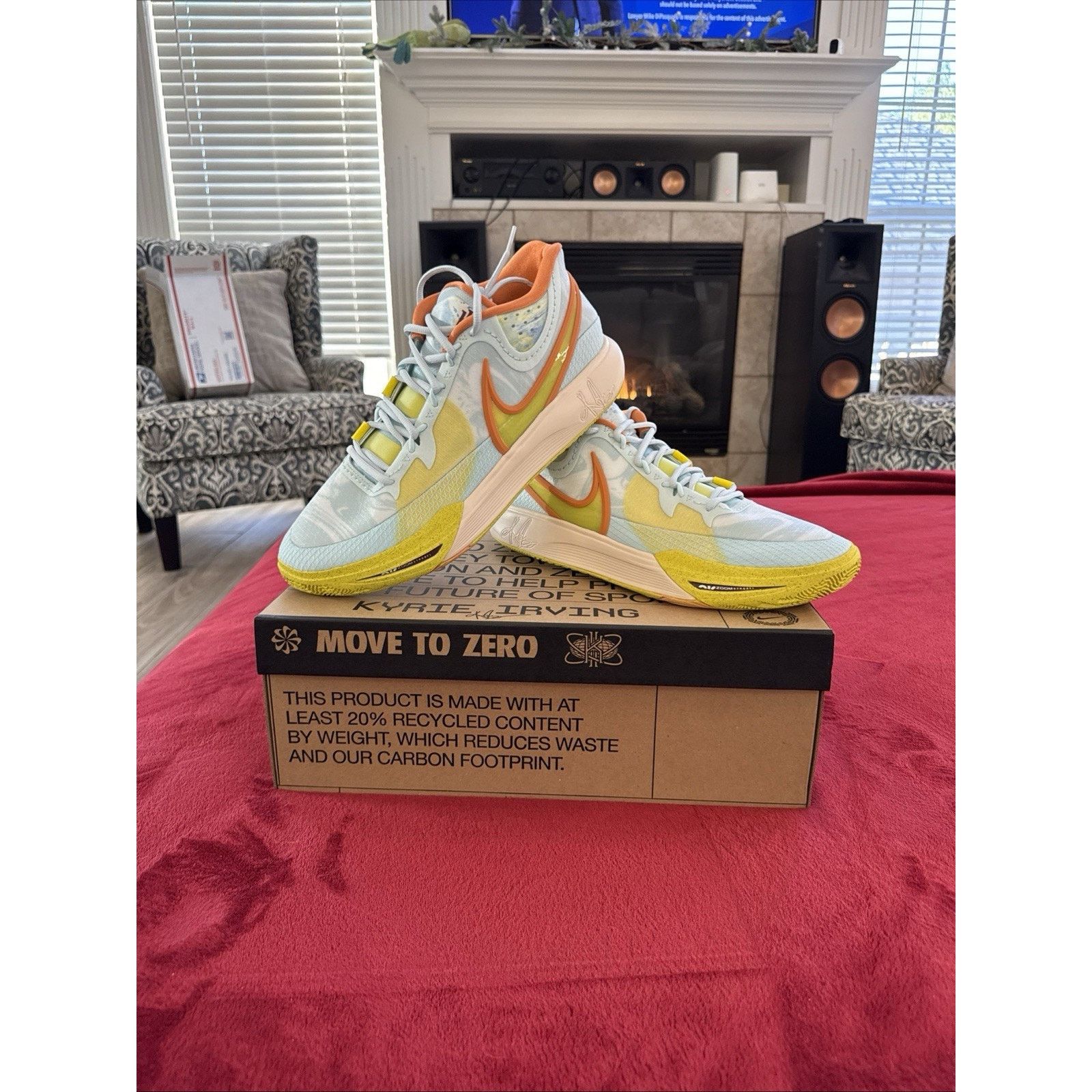 Nike Nike Kyrie 8 Eagle Air Zoom Glacier Blue/Yellow Shoes Size14 Size US 14 / EU 47 - 2 Thumbnail
