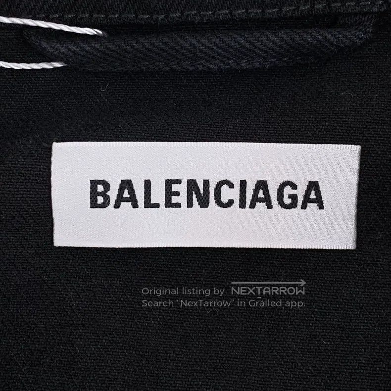 Balenciaga Balenciaga Black Logo Letter Diamond Studded Cotton Collar Size XS / US 0-2 / IT 36-38 - 6 Thumbnail