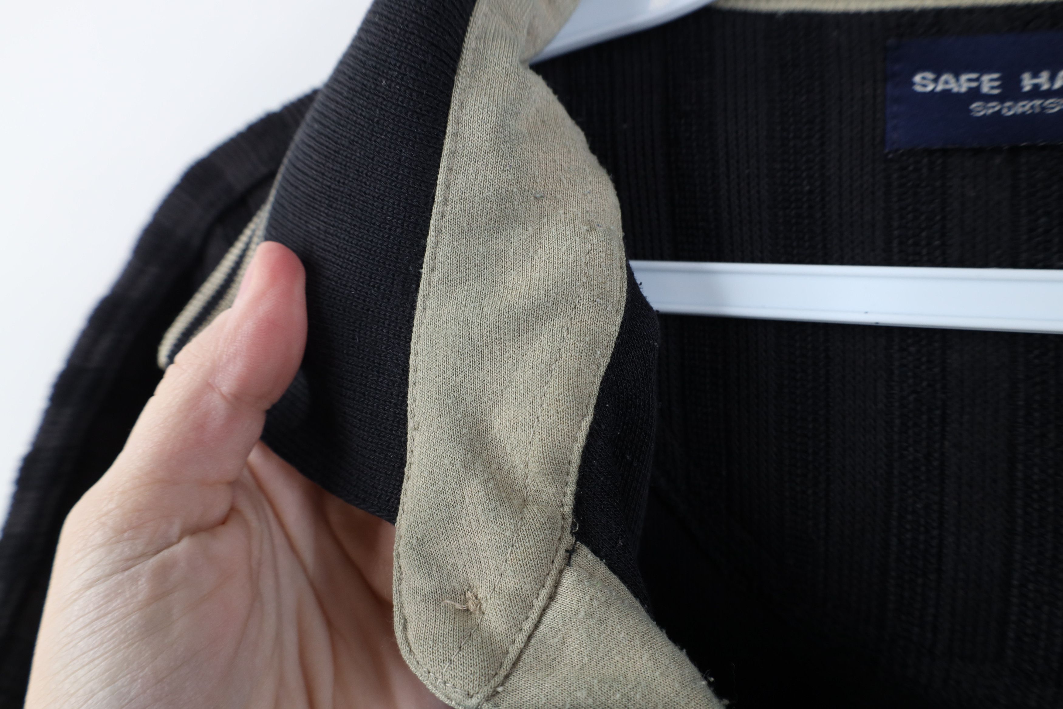 Vintage Vintage 90s Streetwear Ribbed Knit Pullover Polo Shirt Black Size US XL / EU 56 / 4 - 7 Thumbnail
