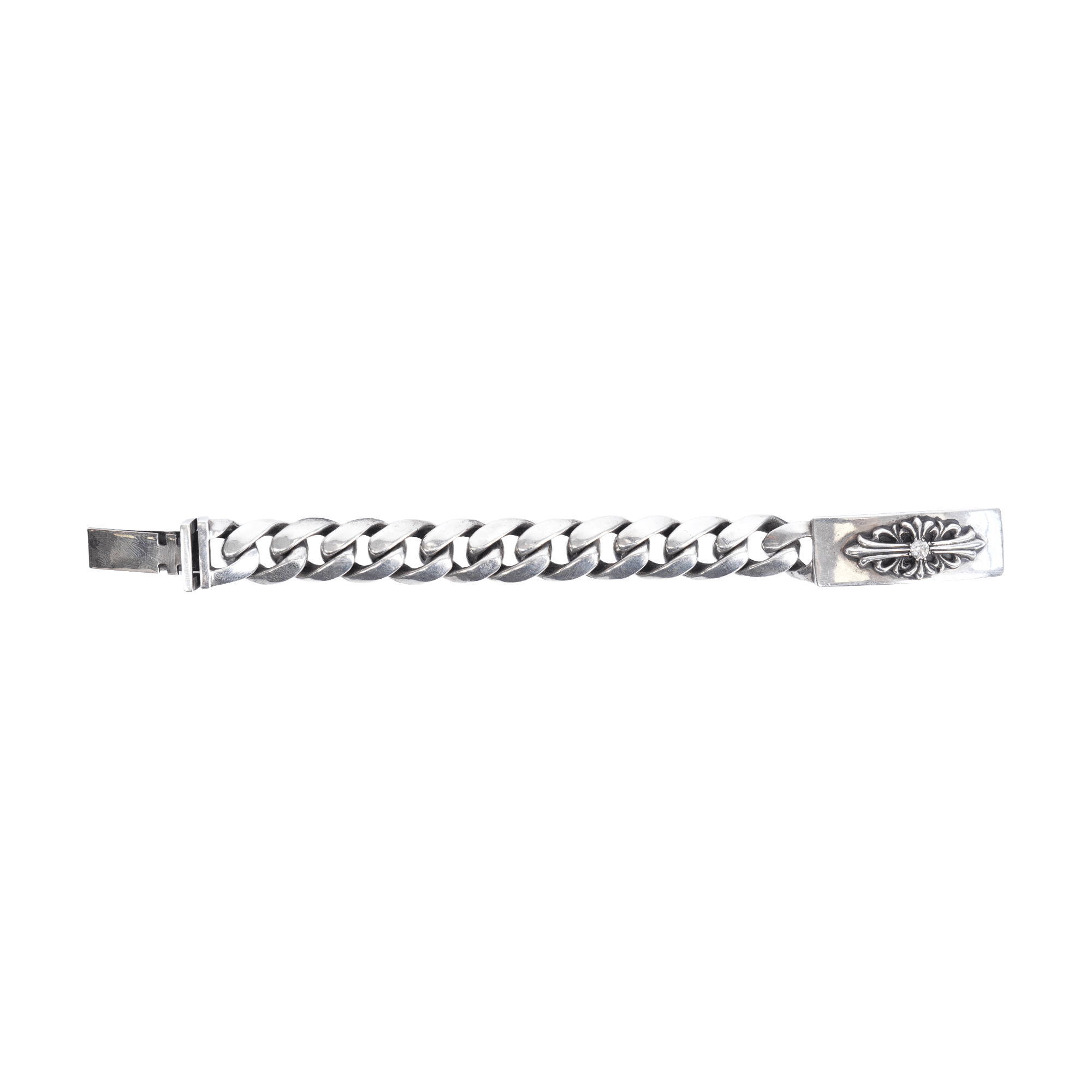 Chrome Hearts CHROME HEARTS FLORAL CROSS ID BRACELET WITH DIAMOND Size ONE SIZE - 2 Thumbnail