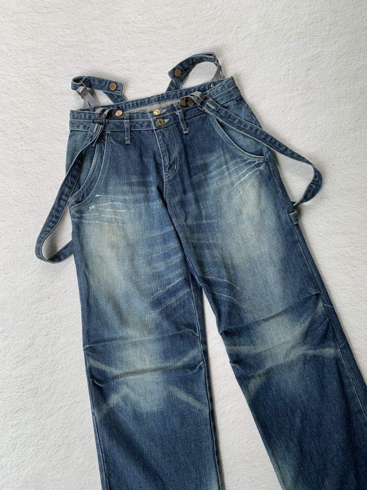 PPFM 2000s PPFM Suspender Carpenter Denim Pants Size US 31 - 2 Thumbnail