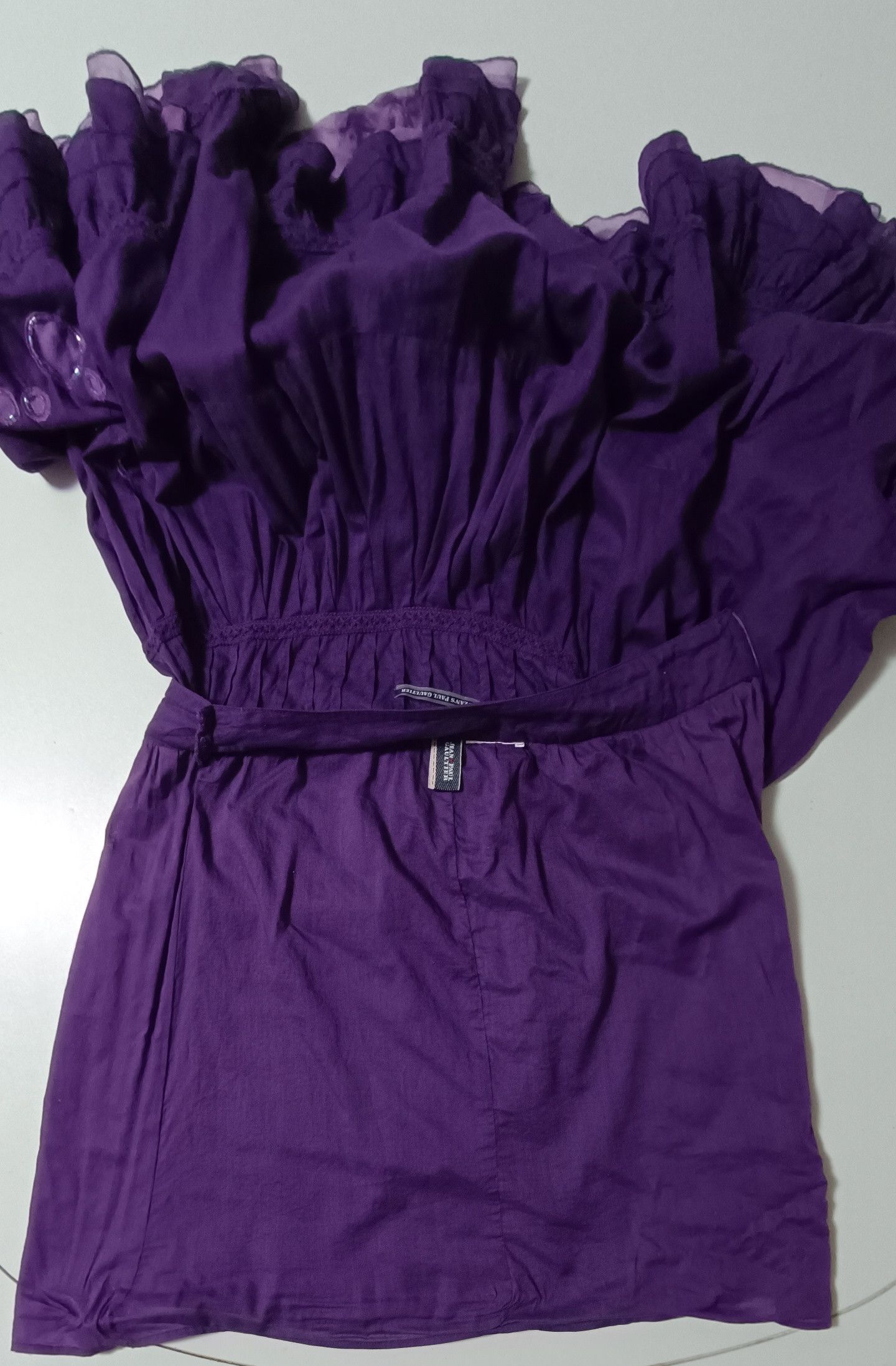 Jean Paul Gaultier Purple cotton skirt with silk ruffles Size 26" / US 2 / IT 38 - 18 Thumbnail