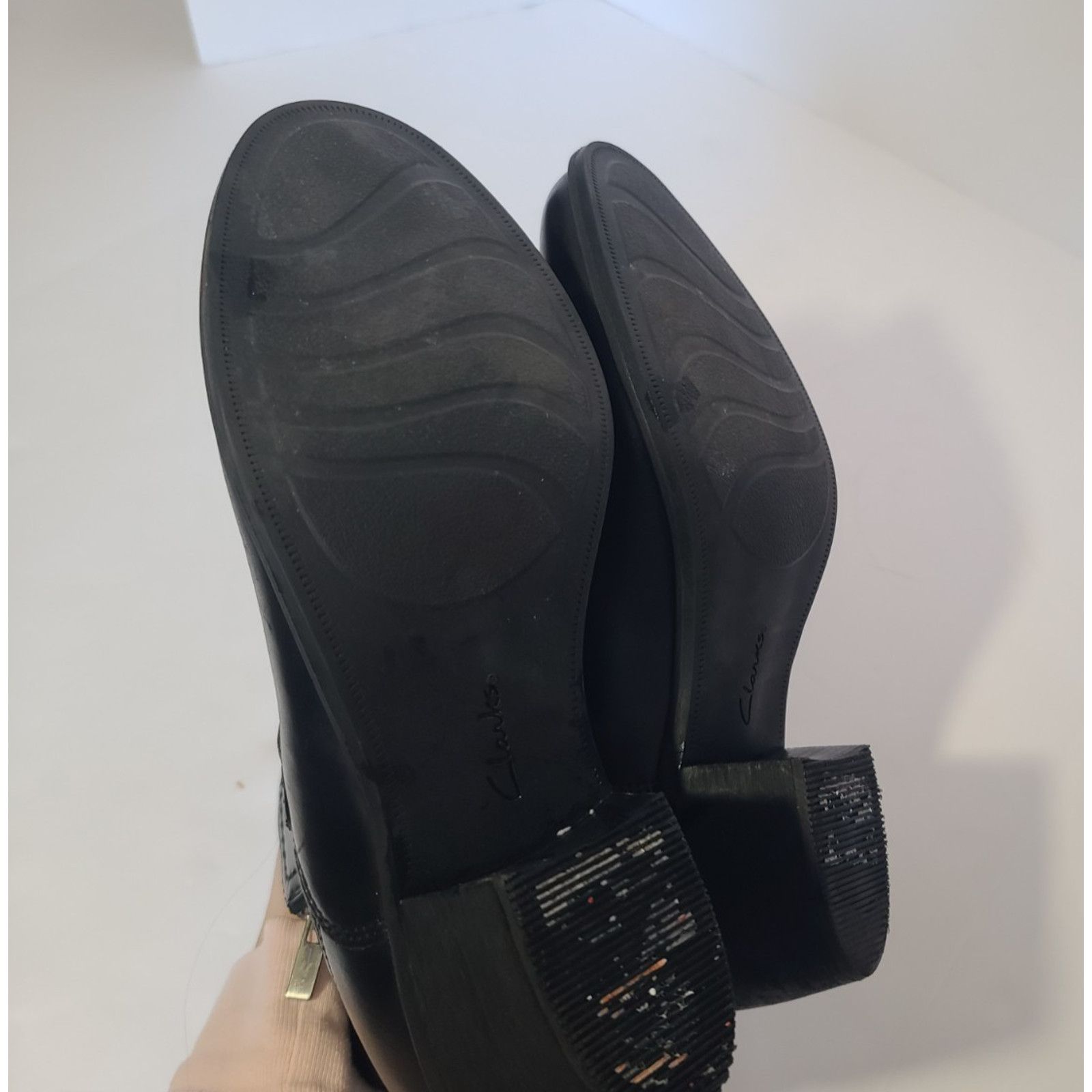 Clarks Clarks Womens Black Leather Neva Zip Wide Ankle Boots US 11 Size US 11 / IT 41 - 11 Thumbnail