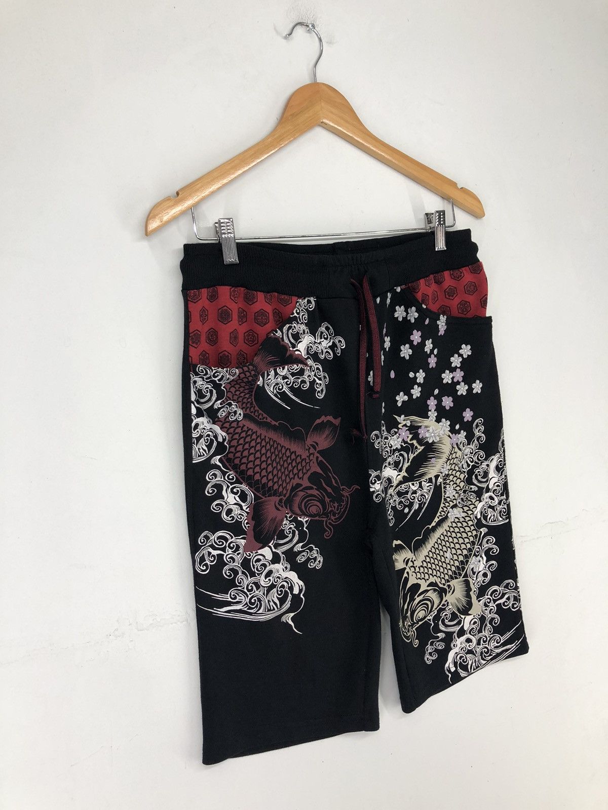 Harajuku Style Bullet Noise KOI Overprinted Short Pants