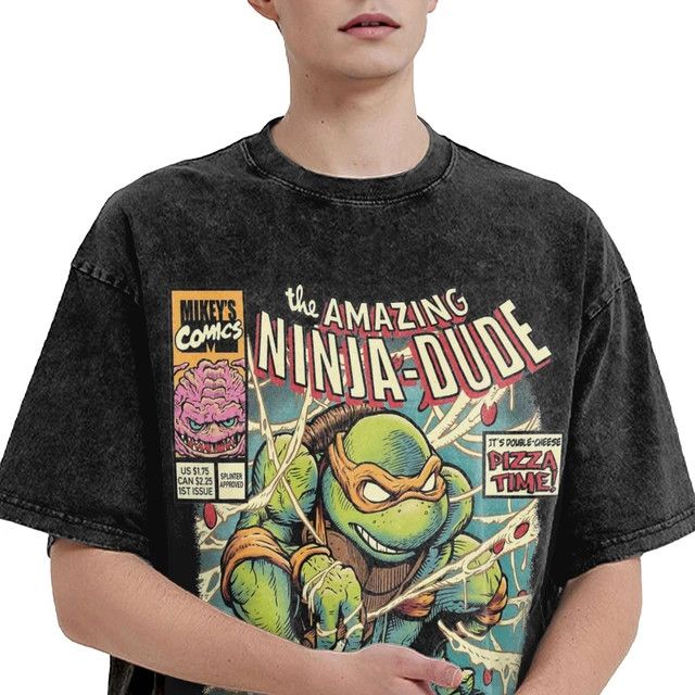 Japanese Brand × Vintage Washed T-shirt The Amazing Ninja Teenage Turtle Dude Size US M / EU 48-50 / 2 - 2 Thumbnail
