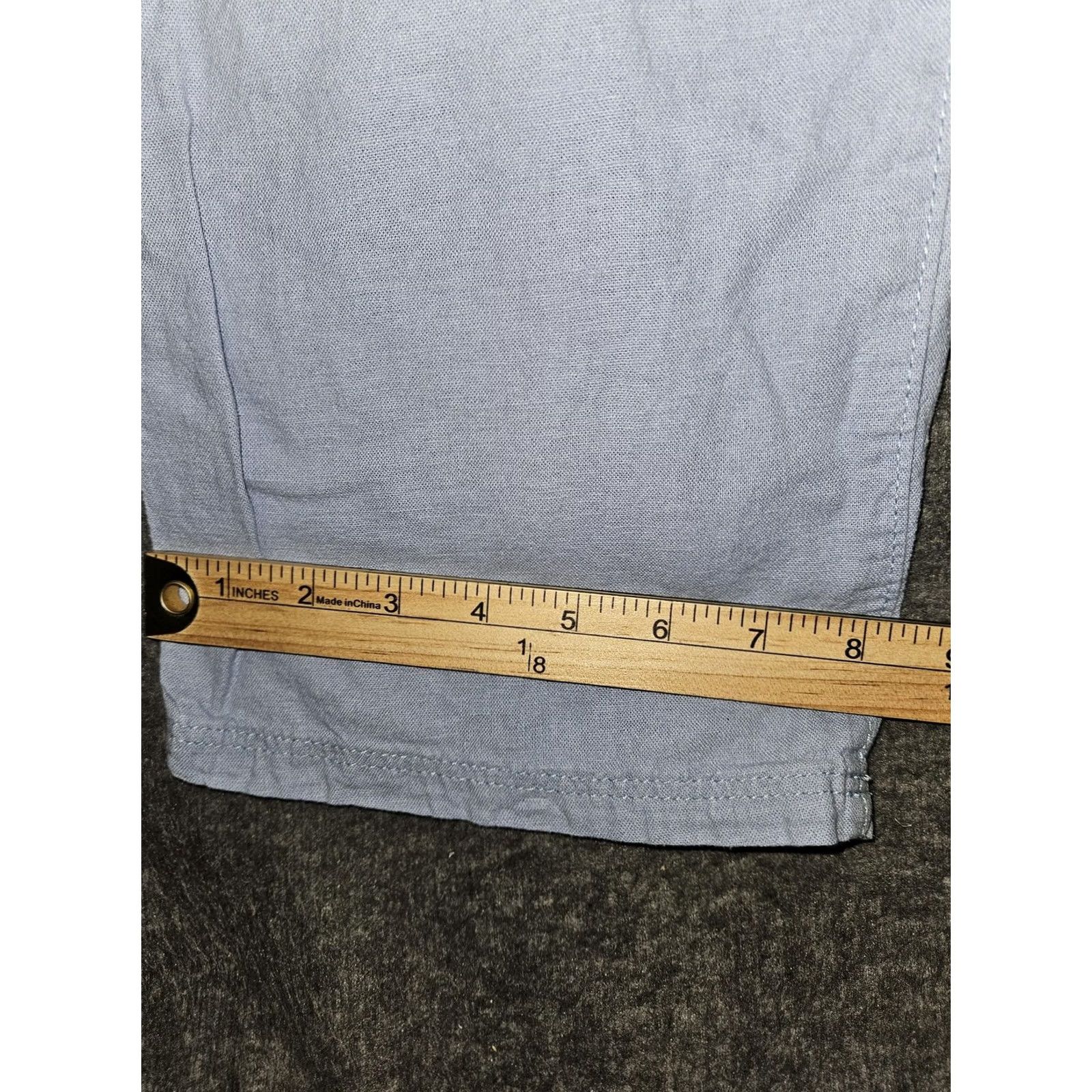 H&M H&M Pants Womens 2 Blue Linen Blend Chino Straight Elastic Waist Lightweight Casual Pockets Flat Front Relaxed Womens US 2 Size 26" / US 2 / IT 38 - 7 Thumbnail