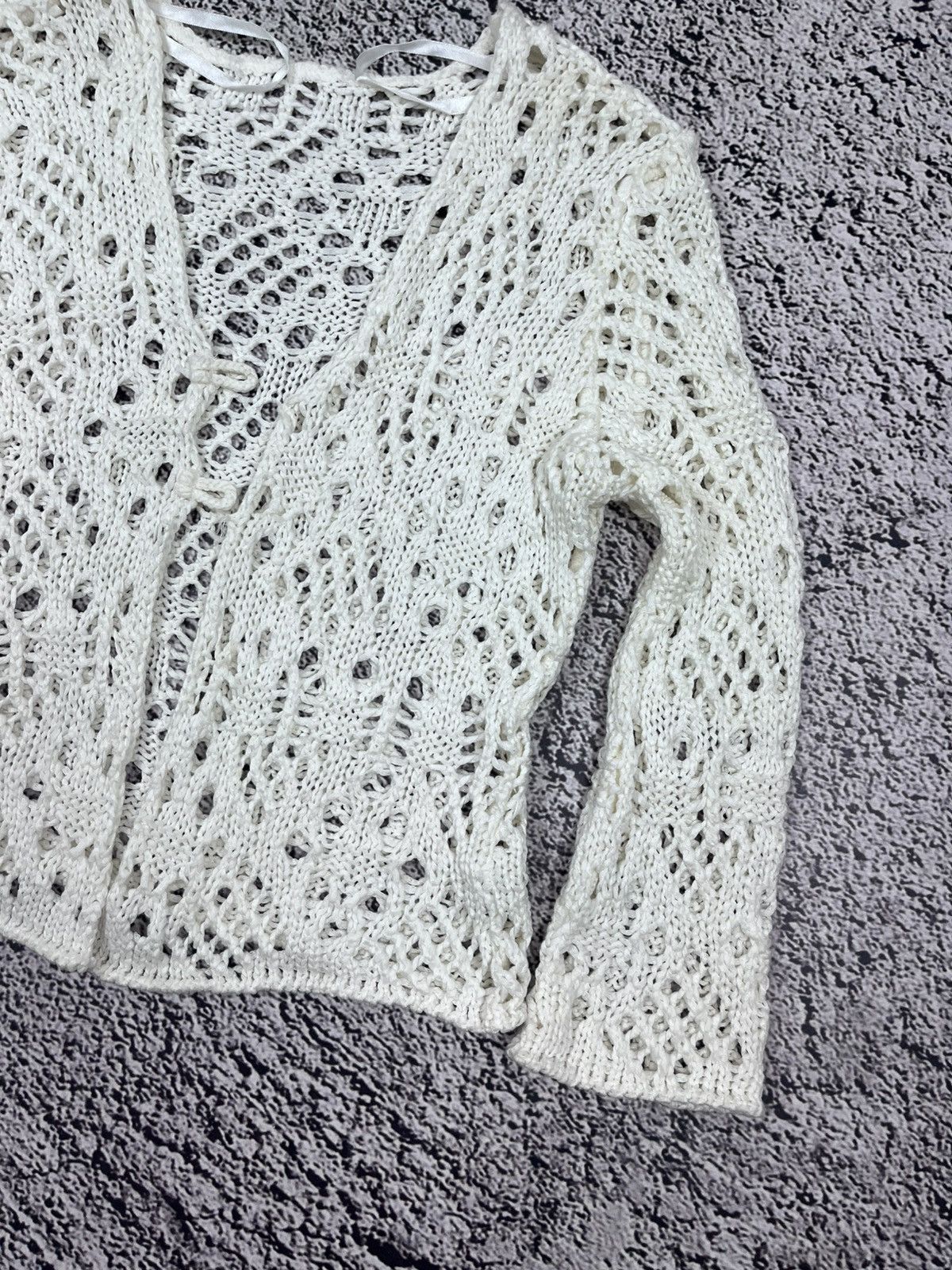Japanese Brand Vintage mesh knitted cardigan western luxury streetwear Size S / US 4 / IT 40 - 3 Thumbnail