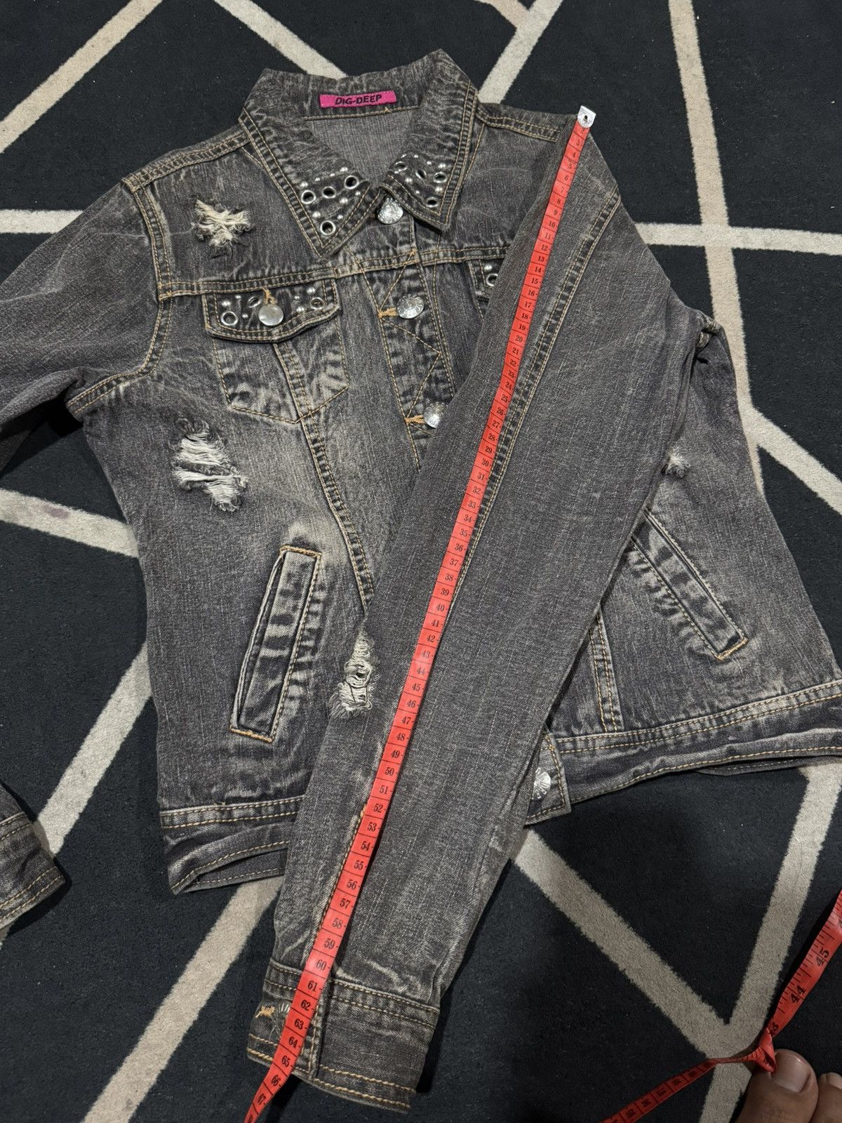If Six Was Nine Japanese Studded Ring Digdeep Denim Jacket Distressed Size US S / EU 44-46 / 1 - 8 Thumbnail