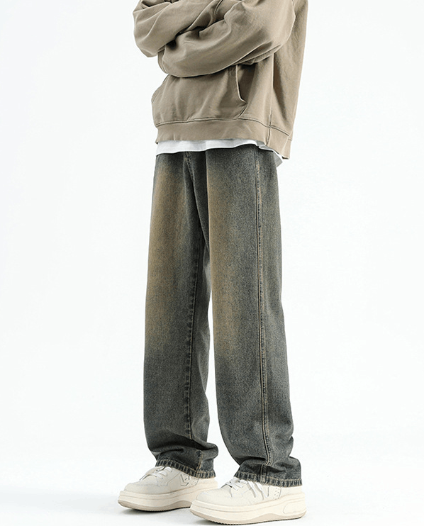 Japanese Brand × Jean High street straight men's distressed retro baggy jeans Size US 32 / EU 48 - 6 Thumbnail