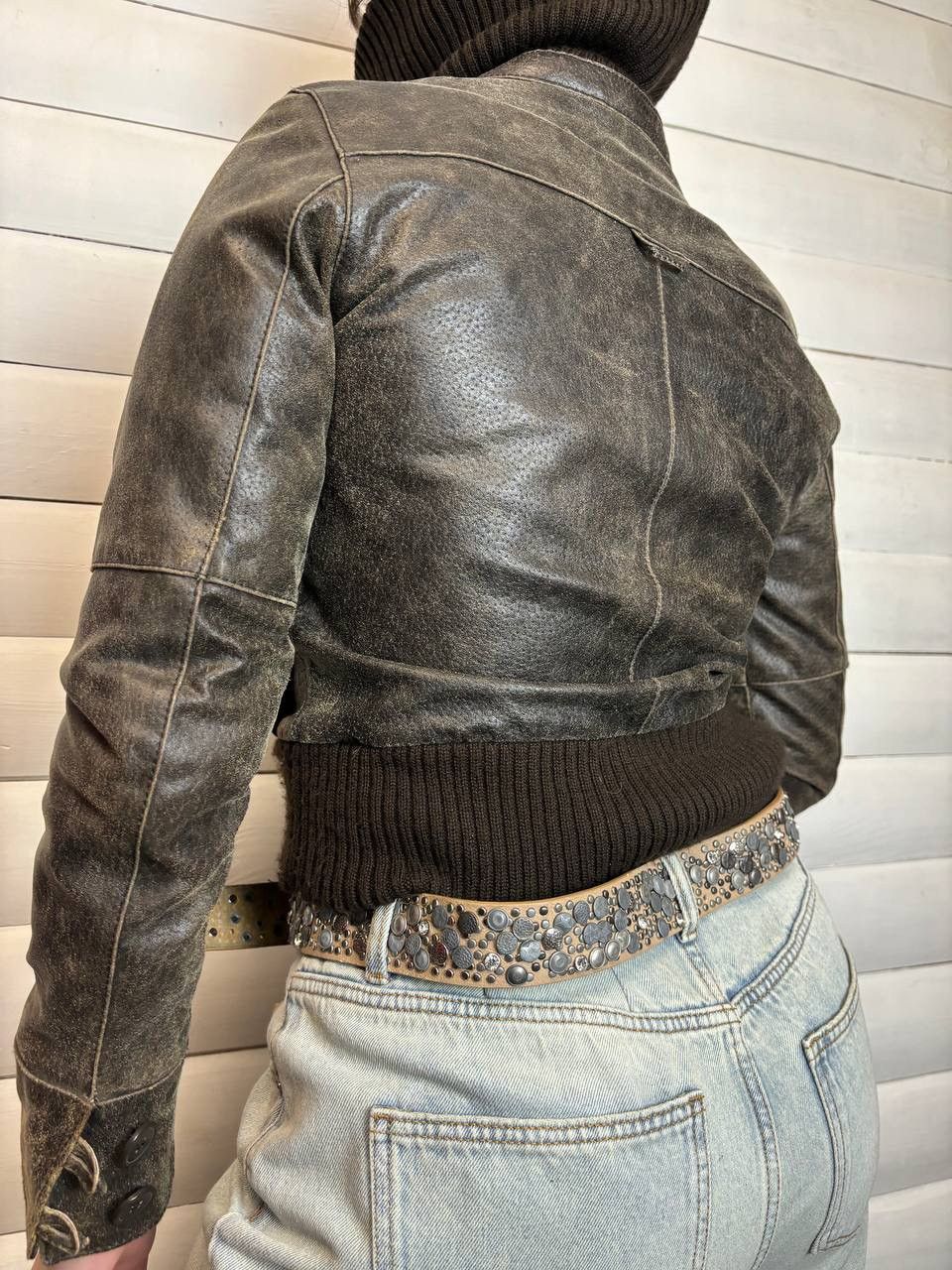 Japanese Brand Vintage Y2K BAY Ostrich Skin Leather Collar IfSixWas Style Size US S / EU 44-46 / 1 - 20 Thumbnail