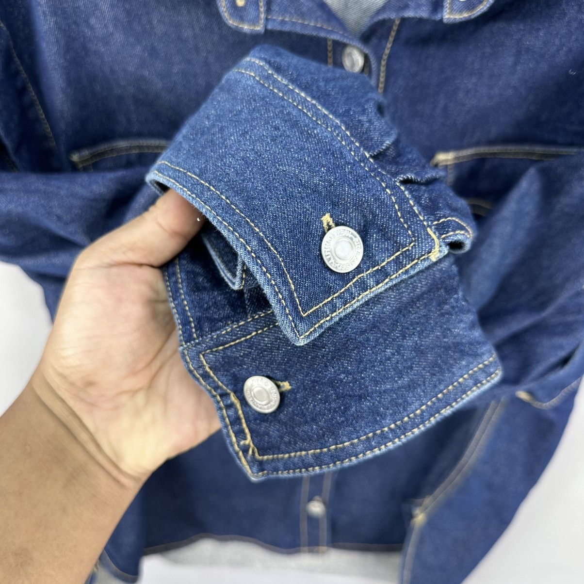 Vintage Vintage Flannel 15oz Denim Jacket can be a Vest Size US L / EU 52-54 / 3 - 12 Thumbnail