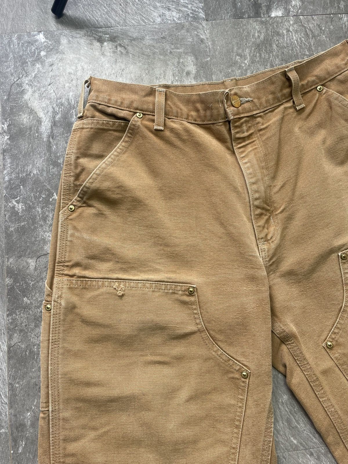 Carhartt Vintage Carhartt Double Knee Faded Tan Dirty Carpenter Pants Size US 34 / EU 50 - 7 Thumbnail