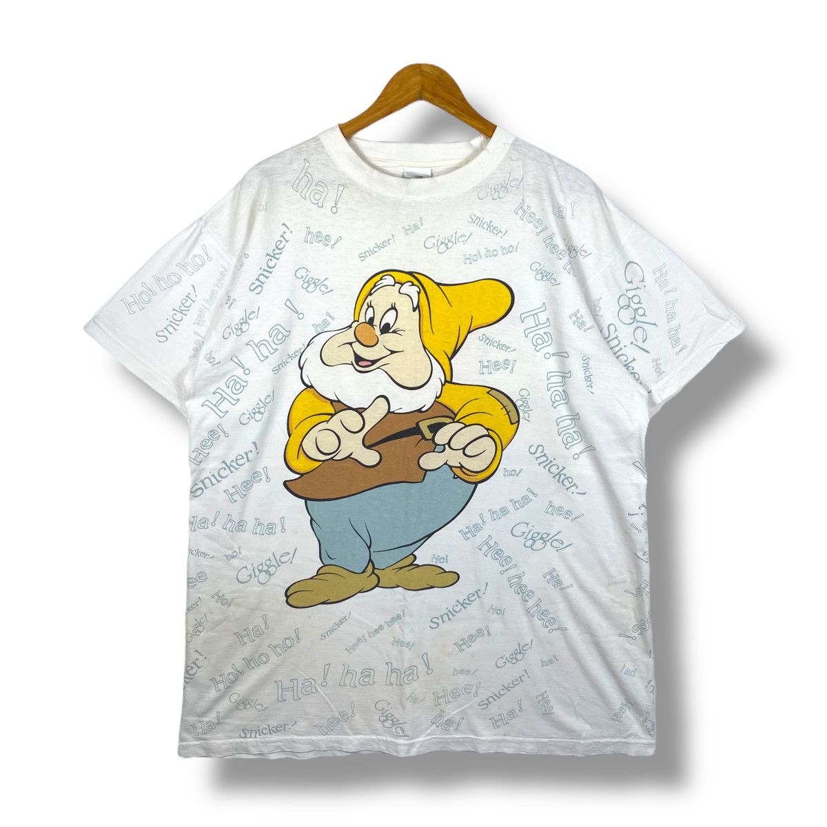Vintage 90's Disney GRUMPY DWARF Allover Print Tee Shirt