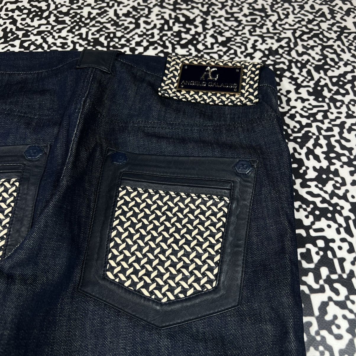 Angelo Galasso ANGELO GALASSO Denim Jeans Leather Pocket Luxury Rare Style Size US 34 / EU 50 - 9 Thumbnail