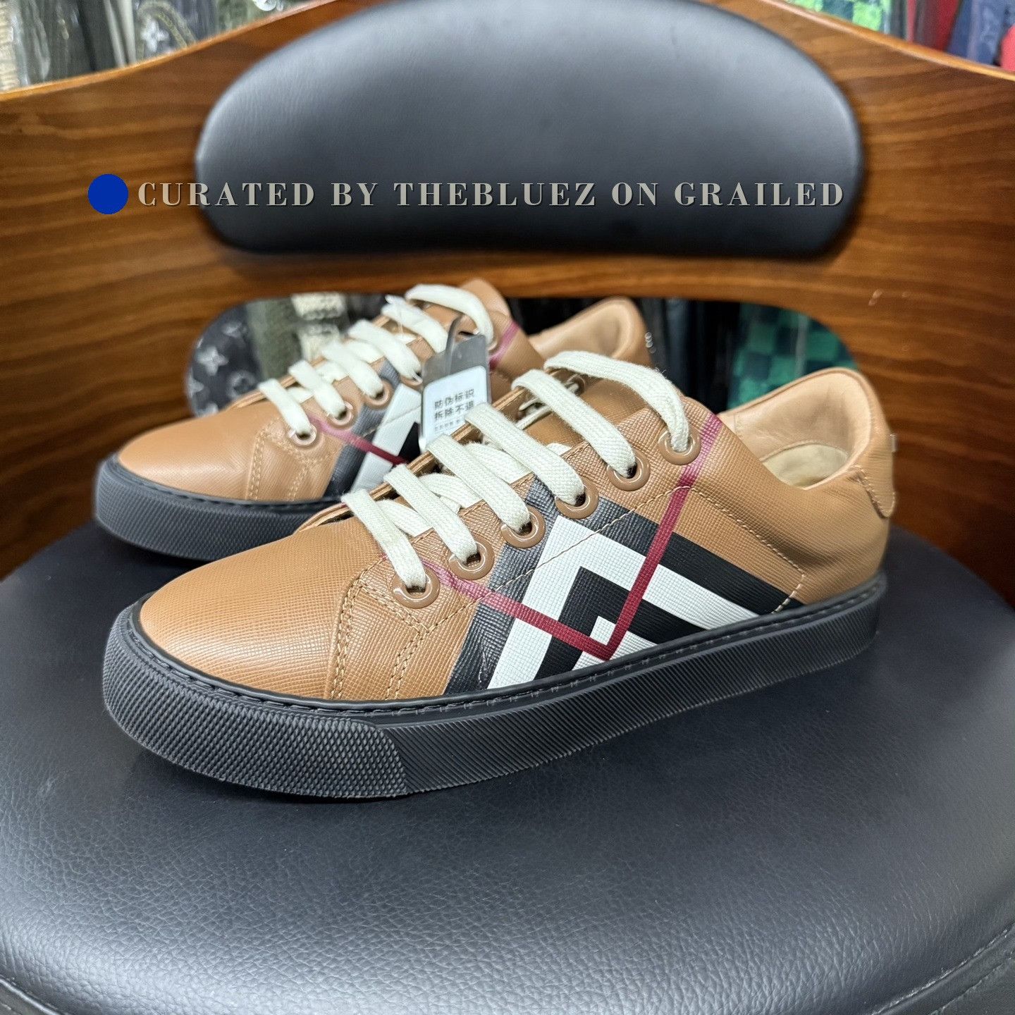 Burberry Burberry Classic Check Brown Sneakers Size US 4 / IT 34 - 1 Thumbnail