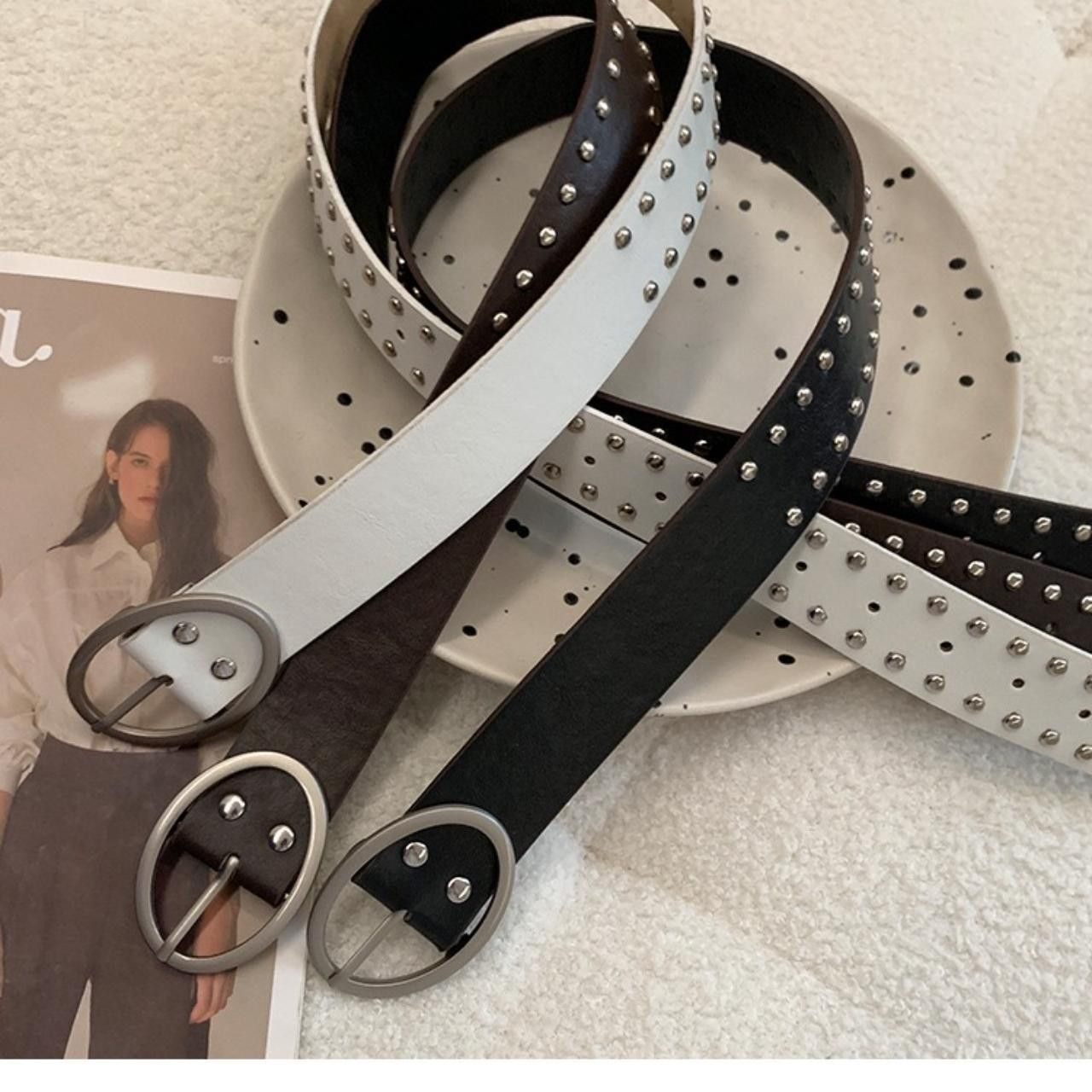 Japanese Brand Y2K Black Chunky Oversized Buckle Boho Belt Size ONE SIZE - 4 Thumbnail