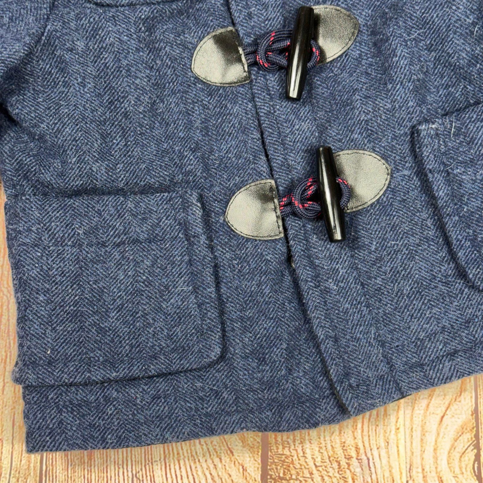 Gap Baby GAP 6-12 Month Blue Duffle Coat with Red Plaid Lining Size US XXS / EU 40 - 3 Thumbnail