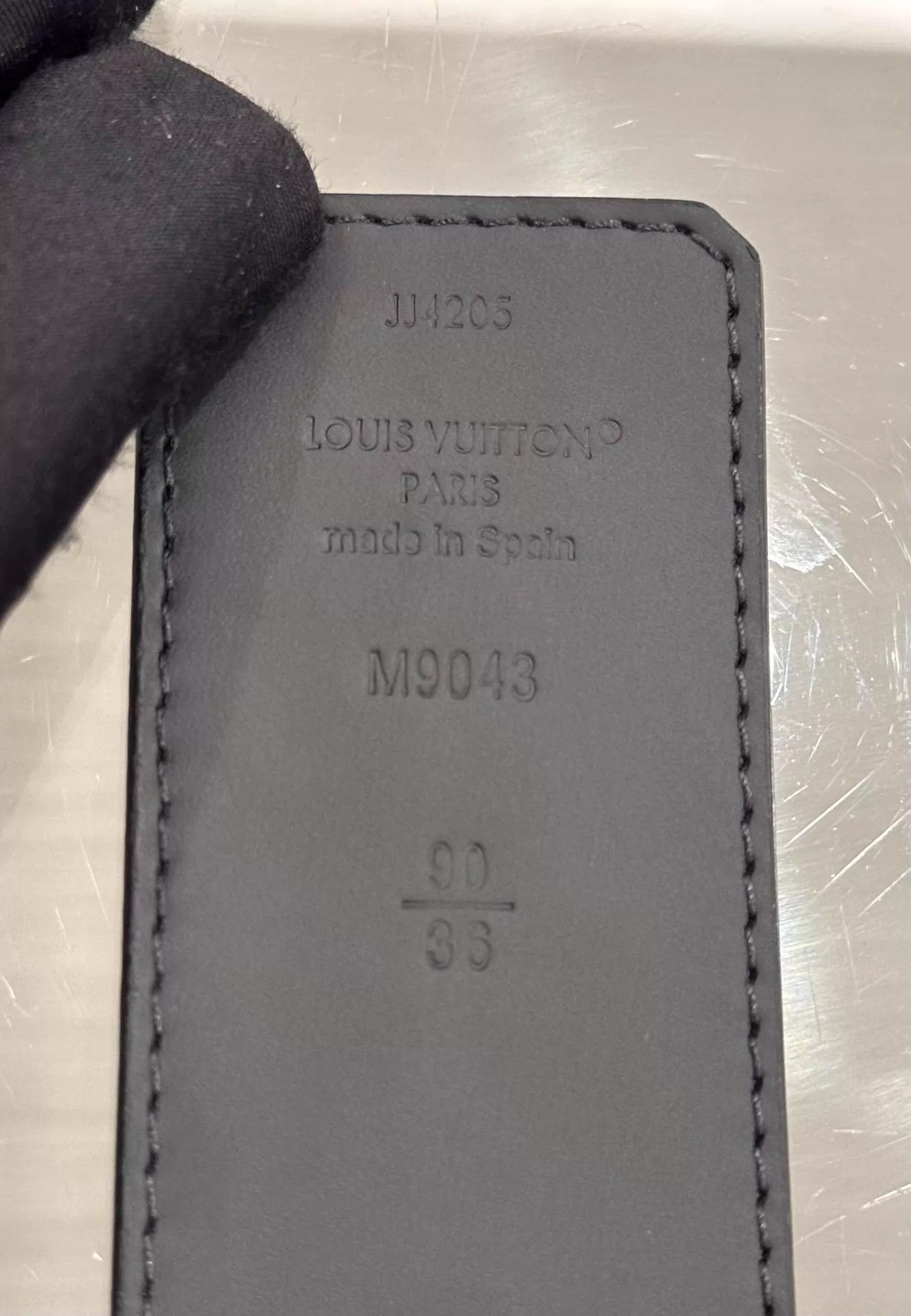 Louis Vuitton Louis Vuitton Black Monogram 4cm Belt Silver Buckle Size 90 Size ONE SIZE - 8 Thumbnail