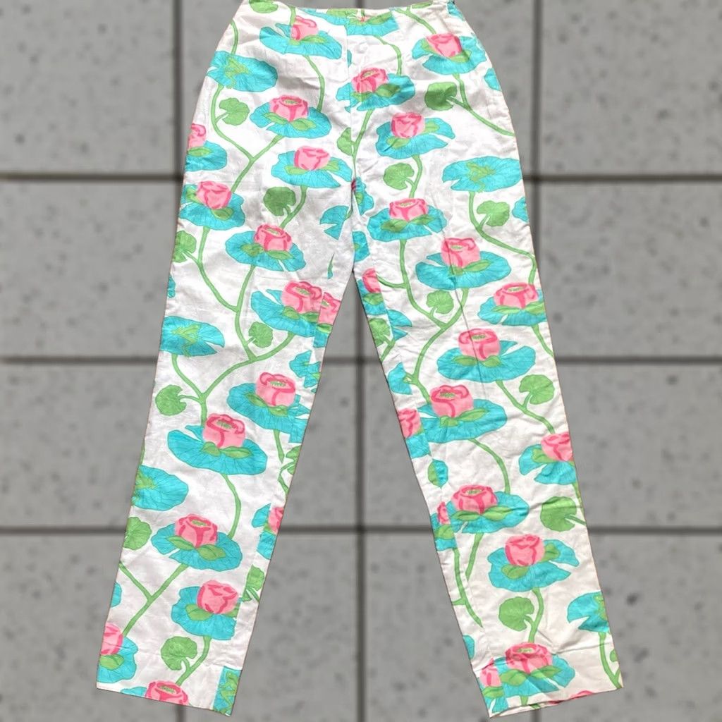 Lilly Pulitzer Lilly Pulitzer Pants Women's Linen Blend White Color Frogs Floral 26x28 Size 2 Ankle Beach Size 26" / US 2 / IT 38 - 1 Thumbnail