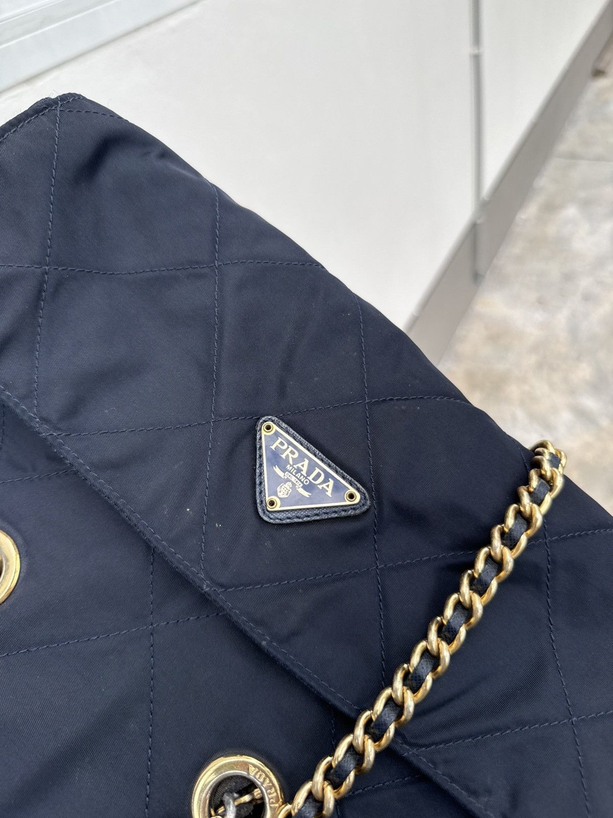 Prada Vintage Prada Logo Plaque Nylon Chain Bag Size ONE SIZE - 4 Thumbnail