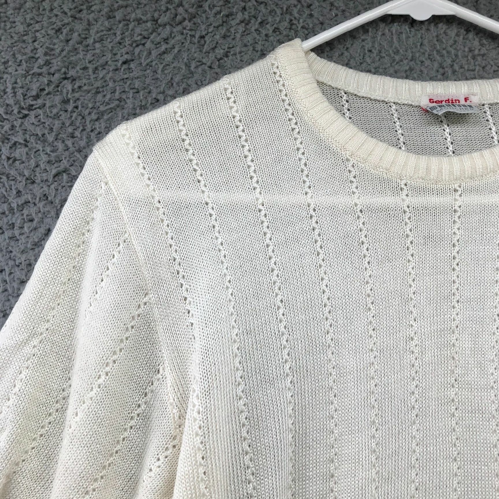 Vintage VINTAGE White Open Knit Pullover Tunic Sweater Womens S Short Sleeve 70s Crewenck Knit Style Hippie Retro Boho Casual Mens? No Women Only Size S / US 4 / IT 40 - 6 Thumbnail