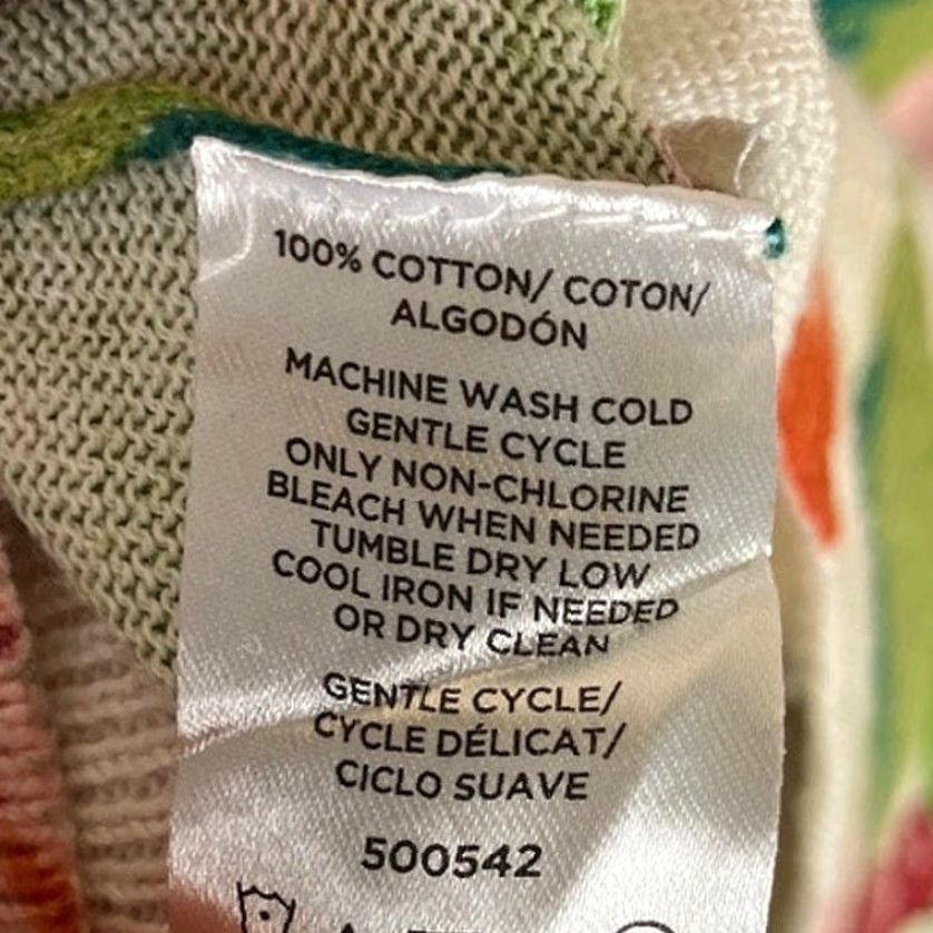 Ann Taylor Ann Taylor Factory Womens Sweater Cardigan Multicolor Floral Button Front 100% Cotton XS Women Knit Crew Neck Casual Workwear Size XS / US 0-2 / IT 36-38 - 7 Thumbnail
