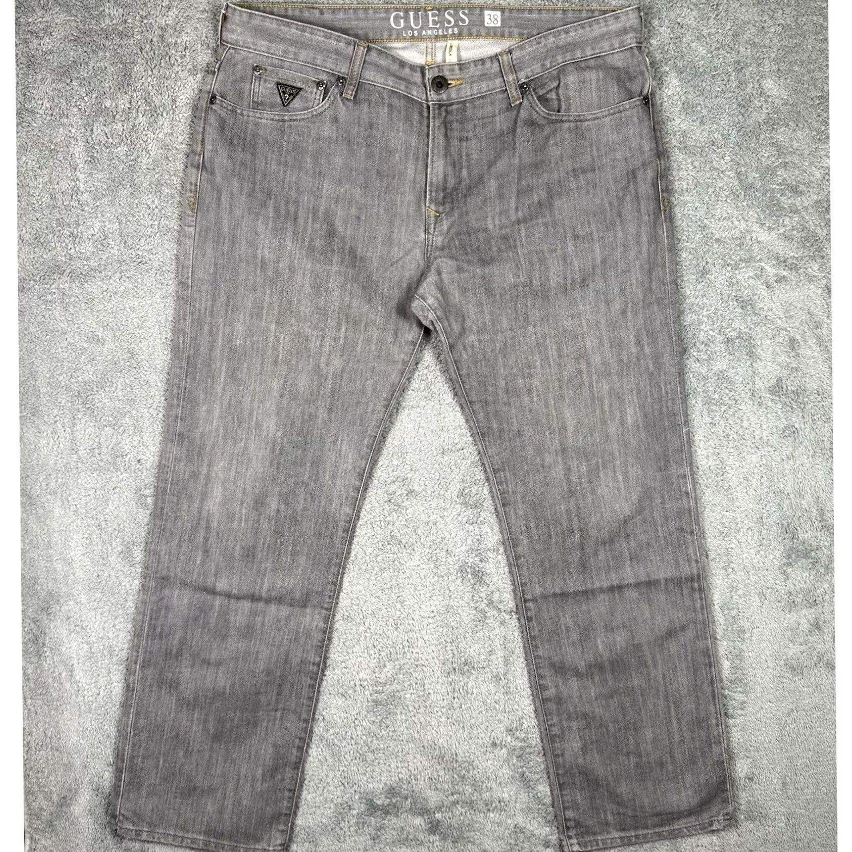 Guess VINTAGE Guess Lincoln Jeans 38x30 Premium Slim Straight 90s Raw Wash Jeans Mens Regular 38 Gray Size US 38 / EU 54 - 2 Thumbnail