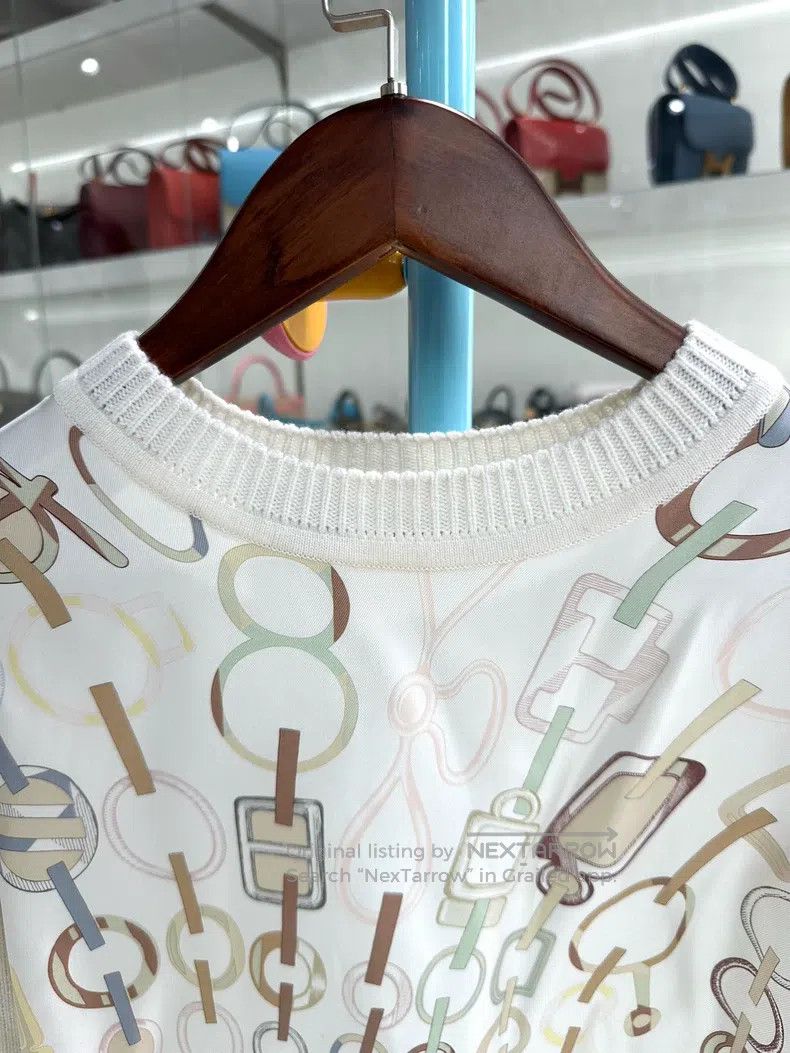 Hermes Hermes Silk knitwear, beige Size XXS / US 00 / IT 34 - 4 Thumbnail