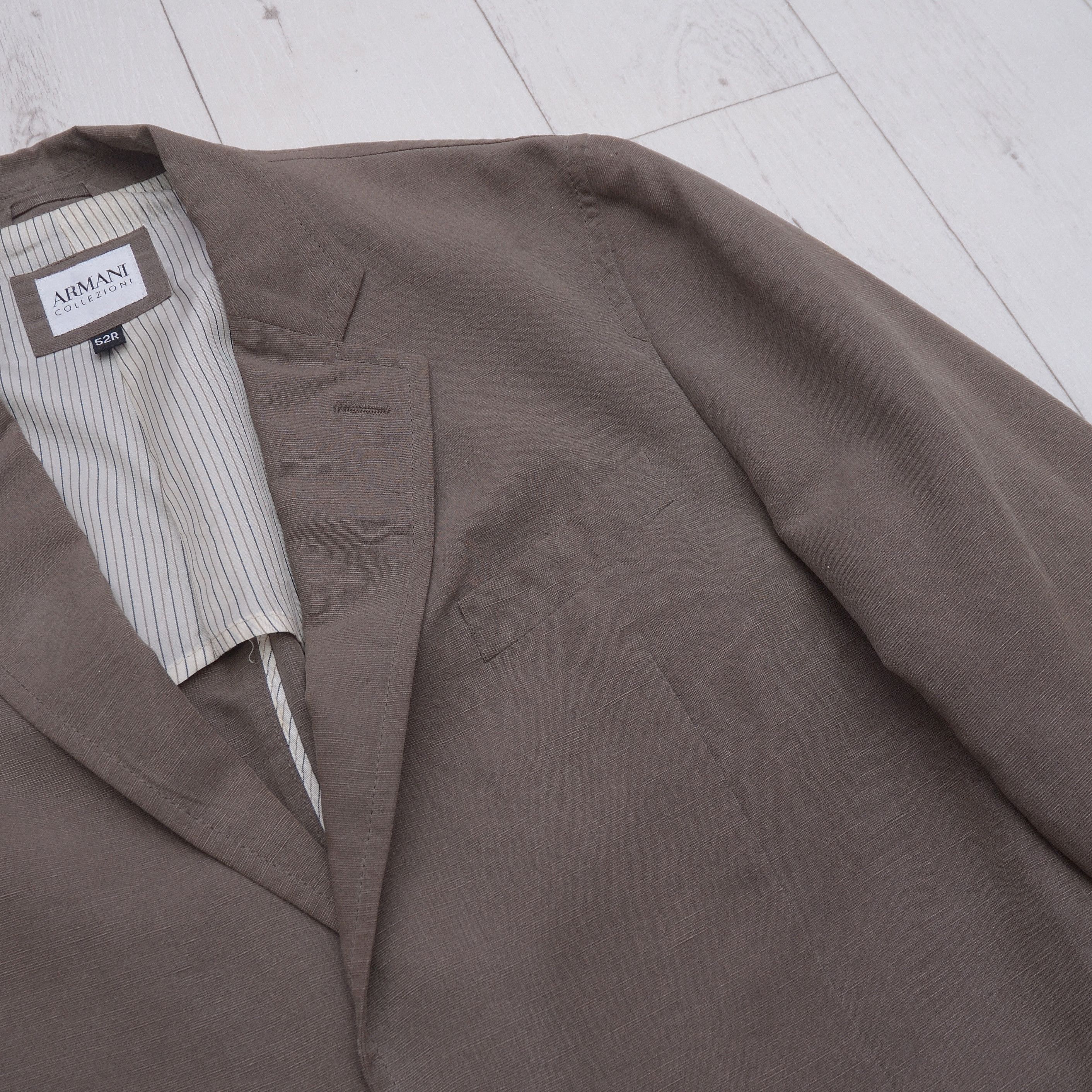 Armani Armani Collezioni Tencel Linen Casual Blazer 52R Fein Kaller Size 52R - 4 Thumbnail