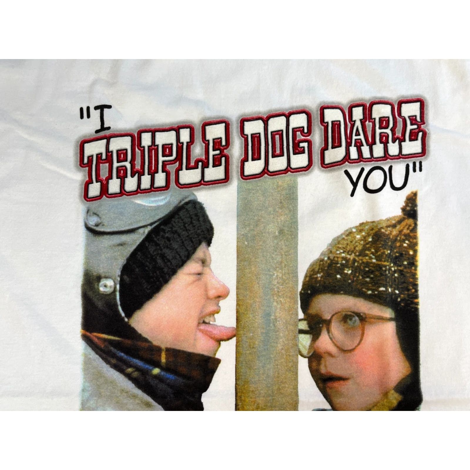 Vintage VINTAGE Thunder Creek T-Shirt Mens Christmas Story I Triple Dog Dare You Sz L White NOS New Old Stock Size US L / EU 52-54 / 3 - 4 Thumbnail